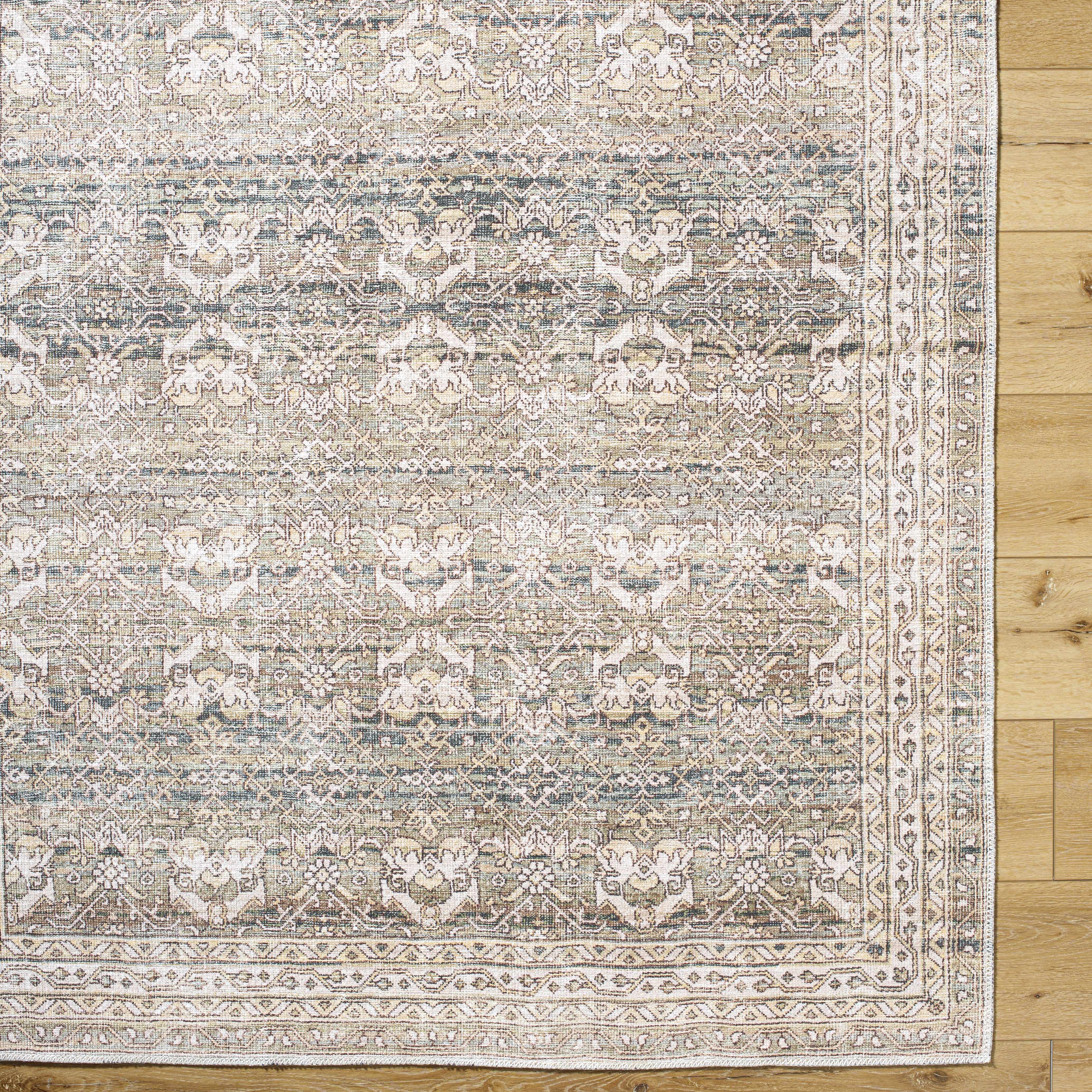 Billie Vintage Flat Pile Washable Rug - Image 7