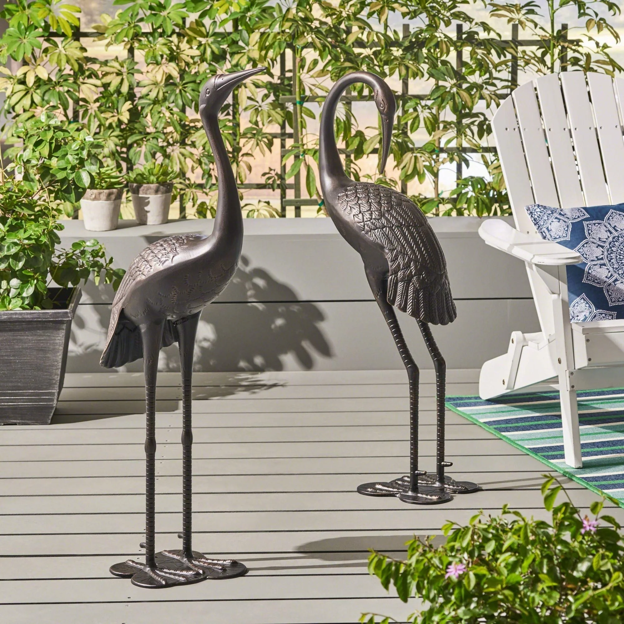 Bird Animals Rust Resistant Metal Garden Statue - Image 2
