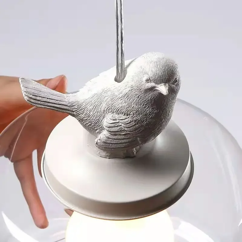 Bird Glass Pendant Light E27 Hanging LED Lamp Dining Kitchen Bedroom Decor - Image 4