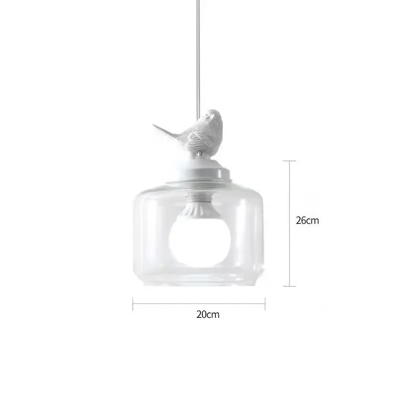 Bird Glass Pendant Light E27 Hanging LED Lamp Dining Kitchen Bedroom Decor - Image 7