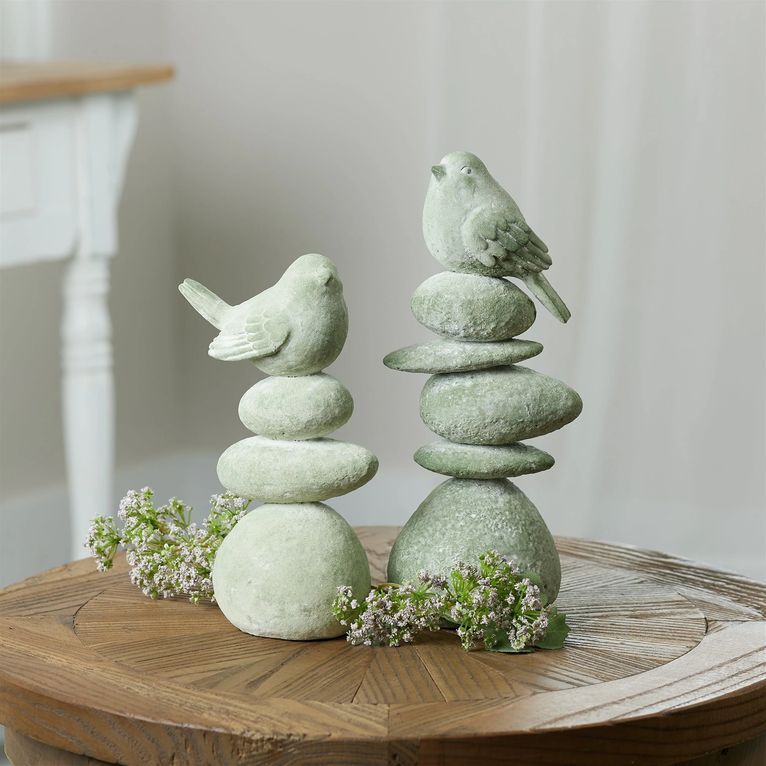 Bird on Rock Stack Figurine (Set of 4) - Image 2