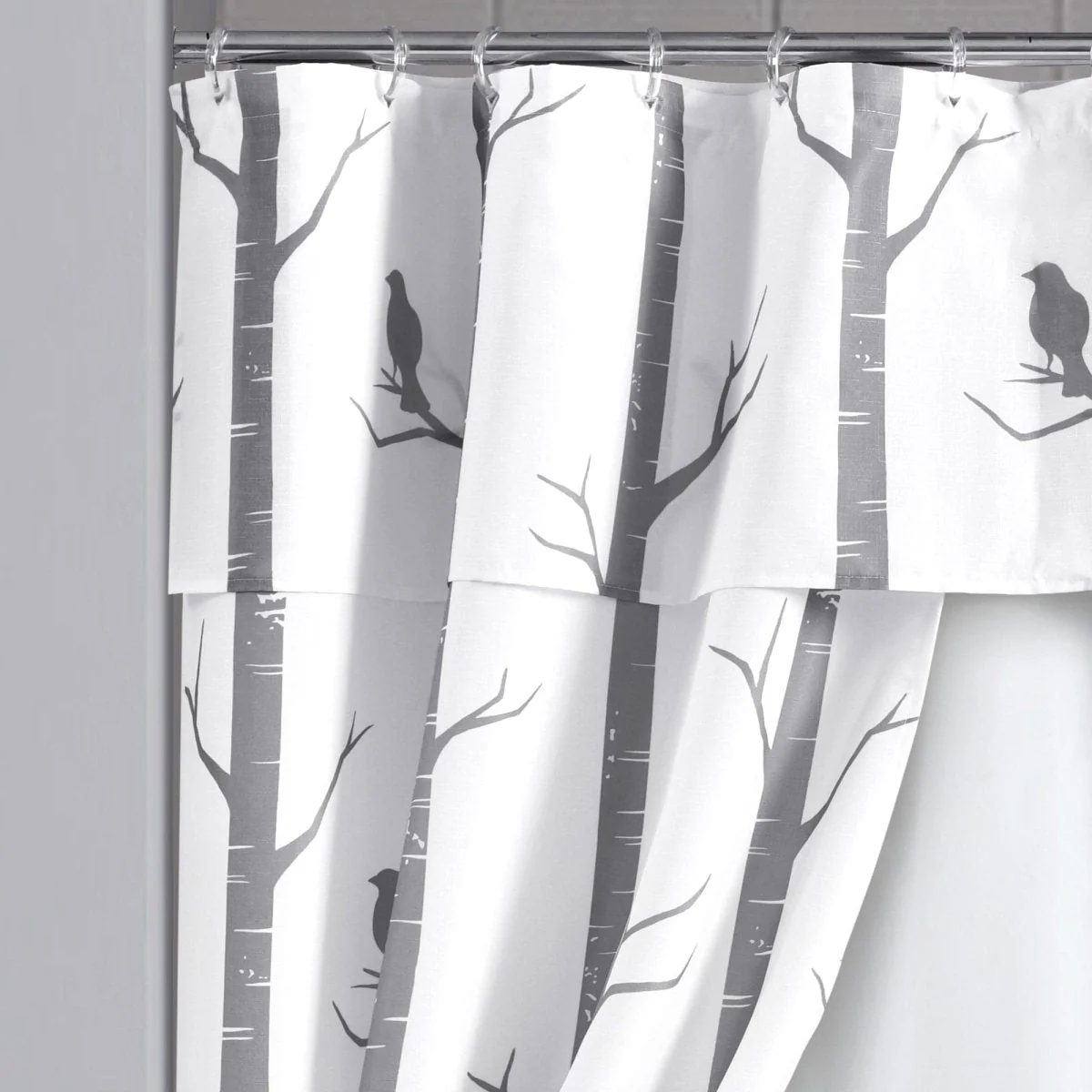 Bird On The Tree Double Swag Shower Curtain 16 Piece Complete Set - Image 2