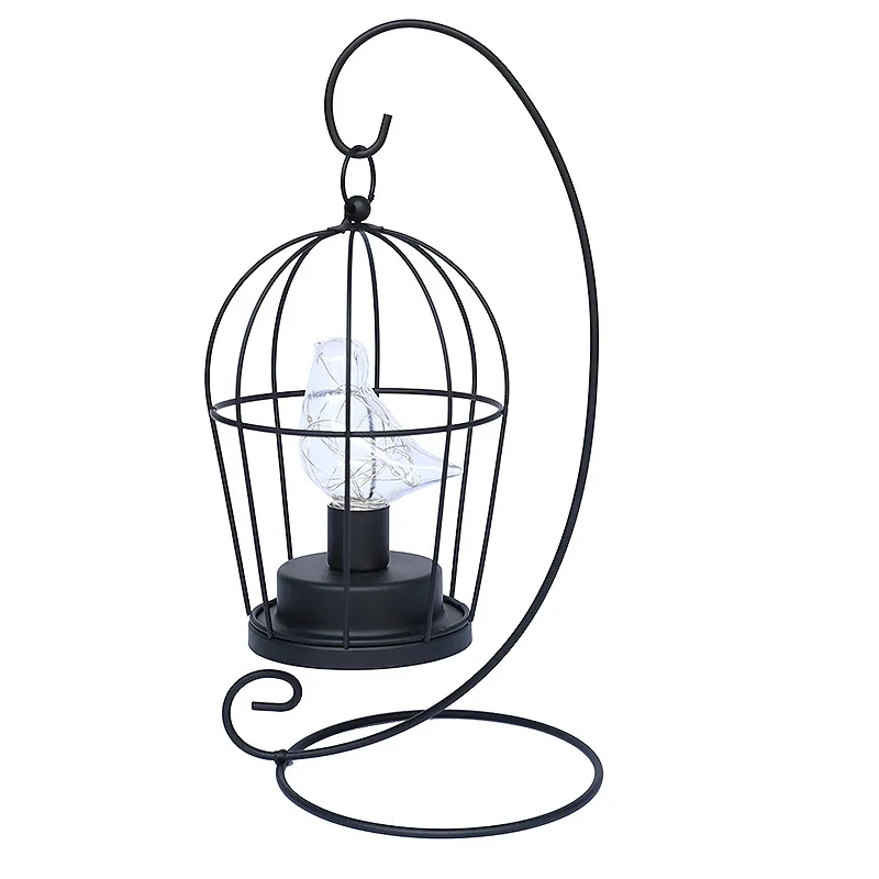 Birdcage Table Lamp Warm White Fairy Light Bird LED Bedroom Living Room Decor - Image 5