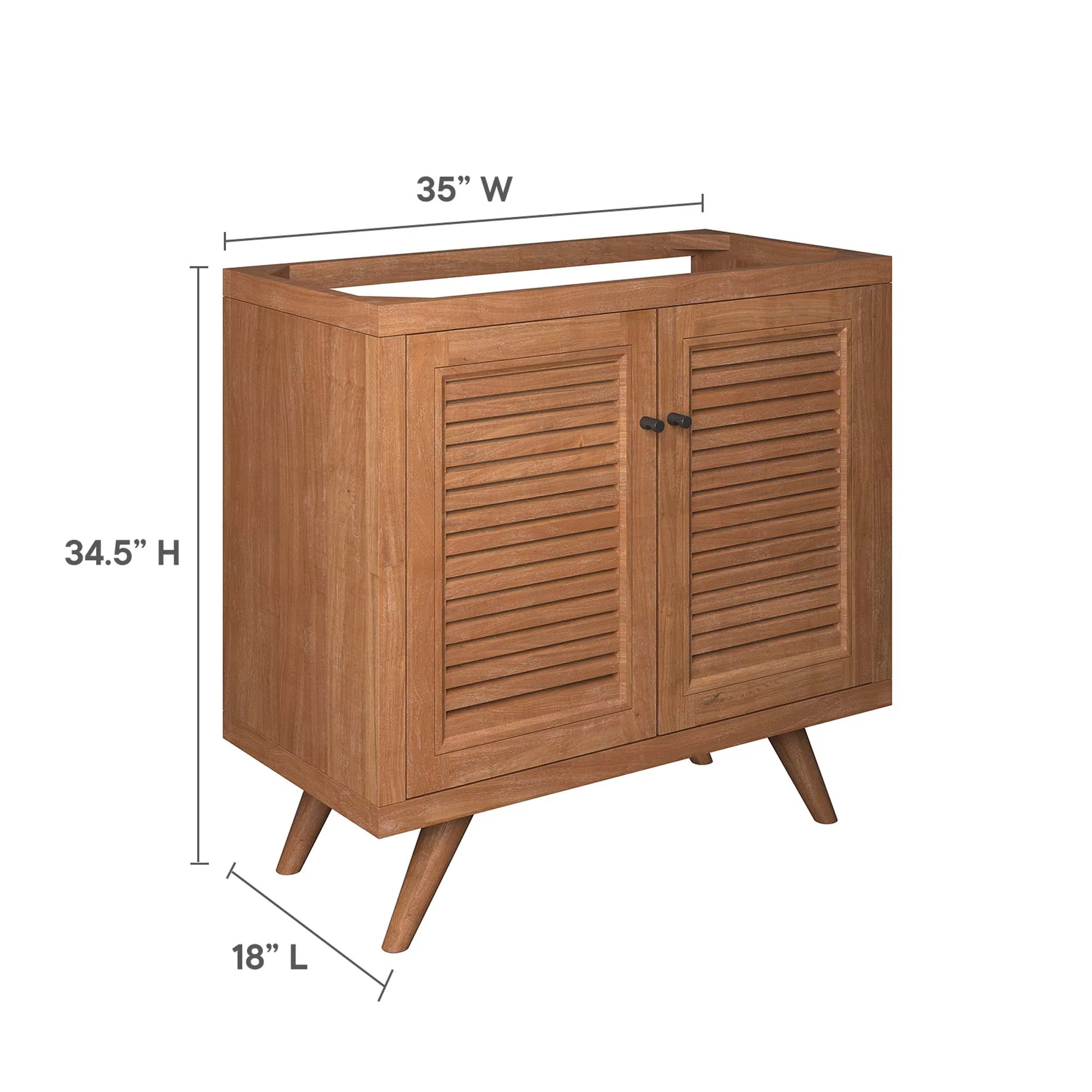 Birdie 36" Teak Wood Bathroom Vanity Cabinet (Sink Basin Not Included) by Modway - Image 3