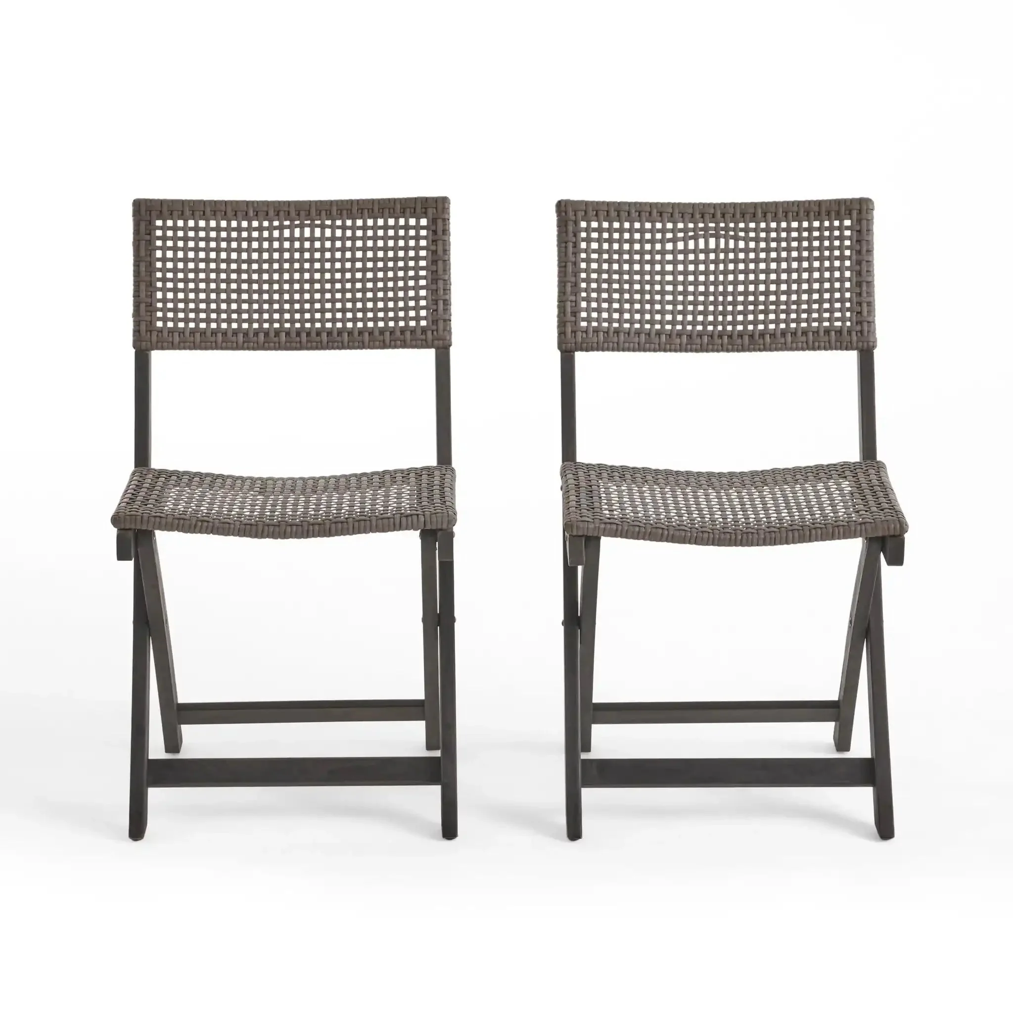 Bistro Foldable Chair With Wicker Backrest - Image 2