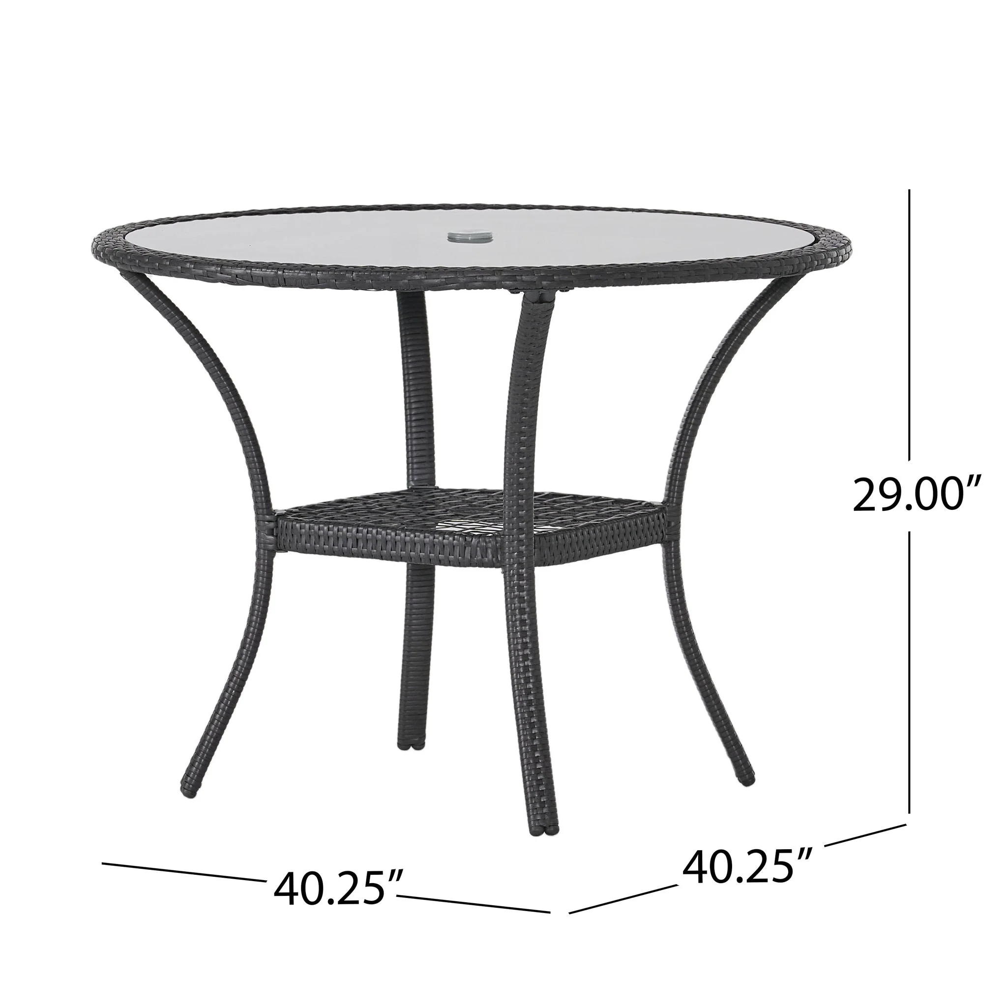 Bistro Table With Iron Frame And Glass Top - Gray - Image 2