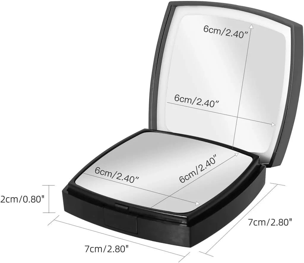 Black 1x/3x Magnifying Rechargeable LED Compact Makeup Mirror - Image 16