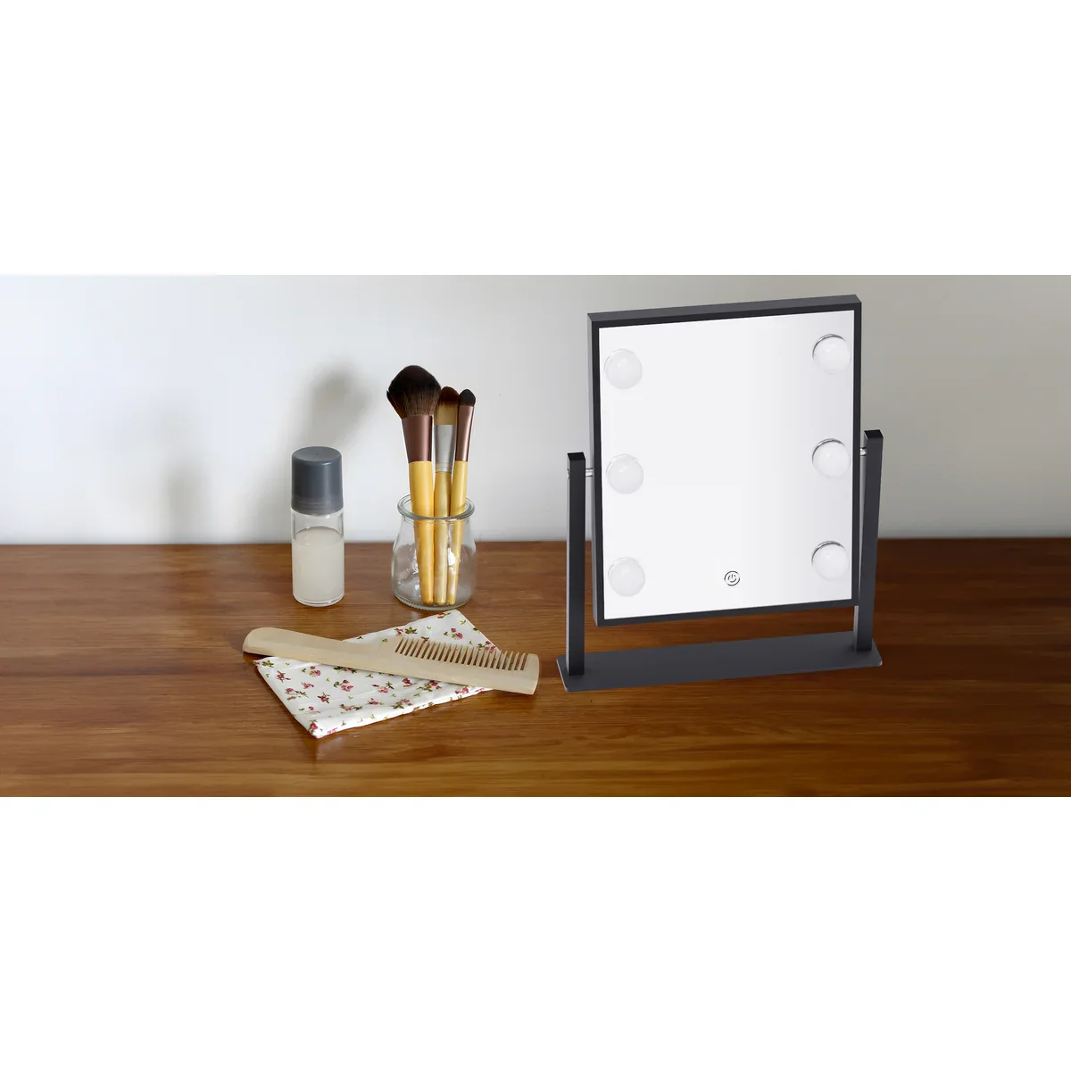 Black 6 LED Hollywood Vanity Mirror - Image 6