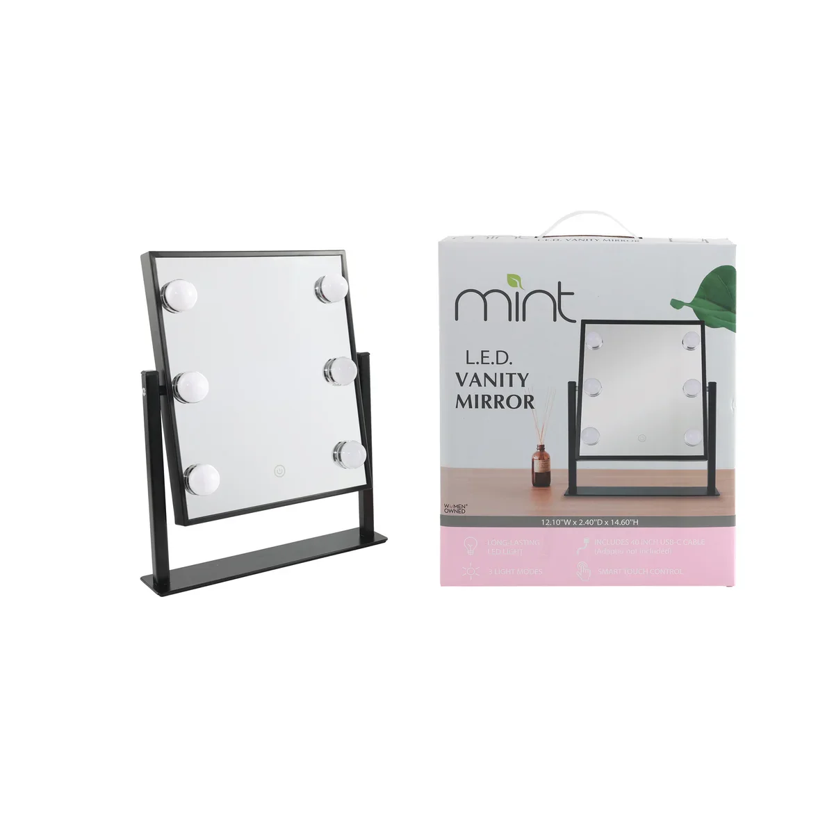 Black 6 LED Hollywood Vanity Mirror - Image 8