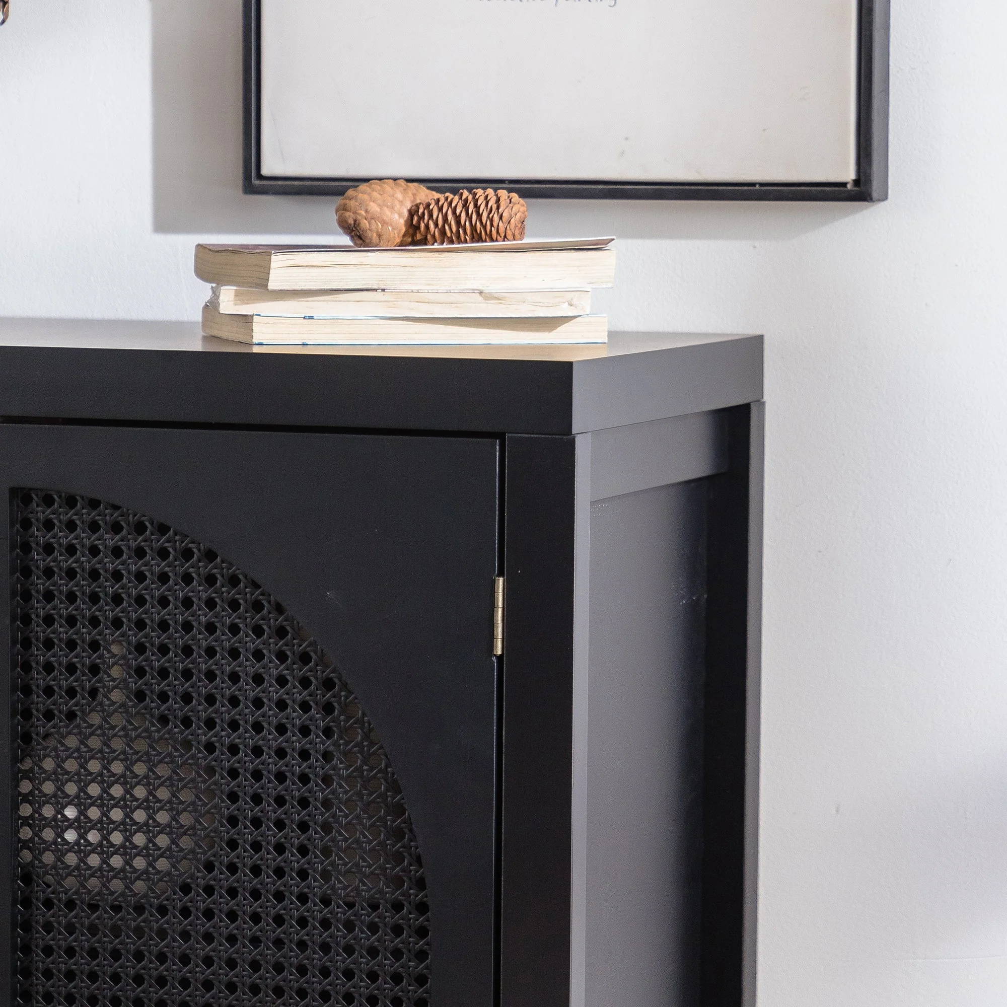 Black Accent Cabinet with 2 Doors - 29 Inch Narrow Credenza - Image 6
