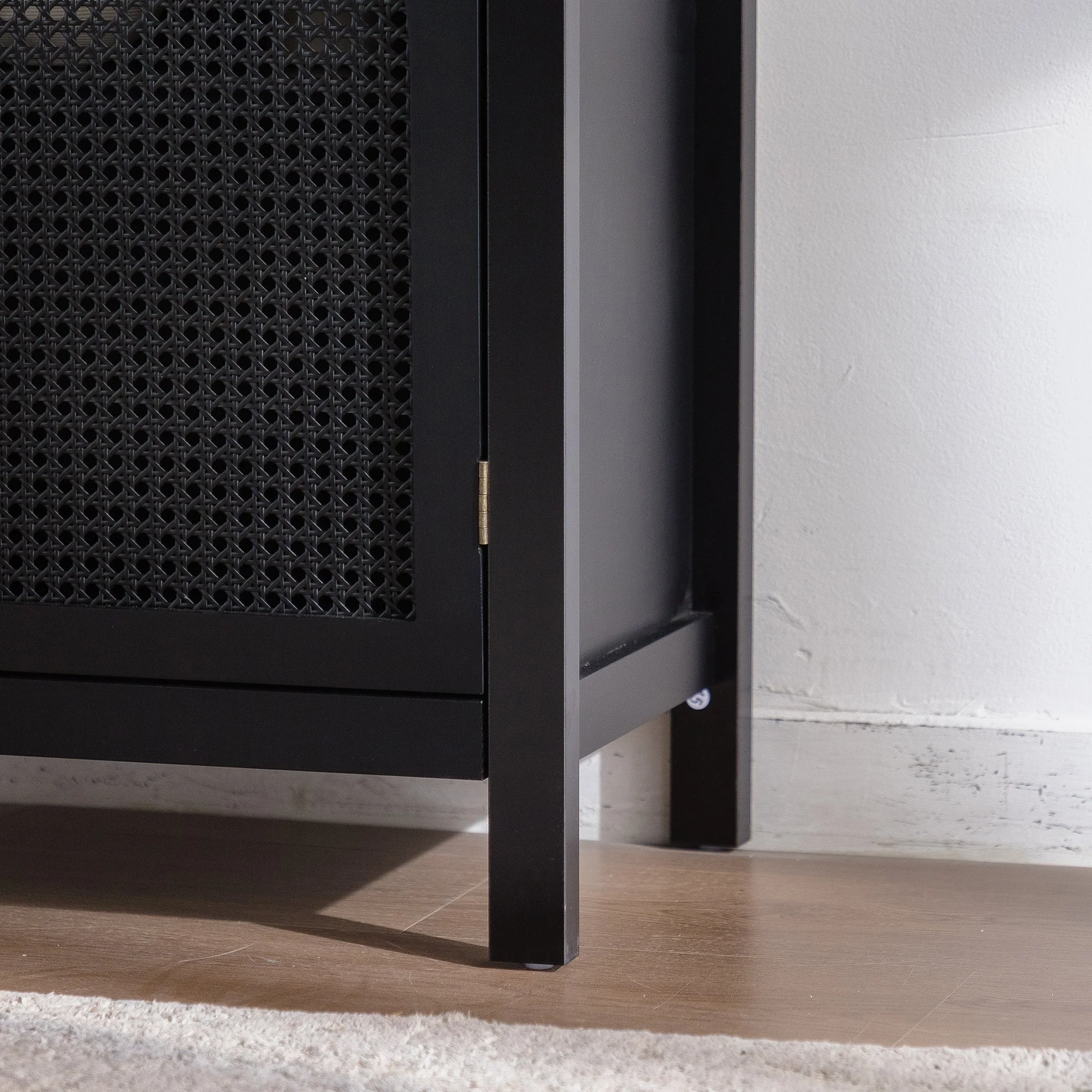 Black Accent Cabinet with 2 Doors - 29 Inch Narrow Credenza - Image 7