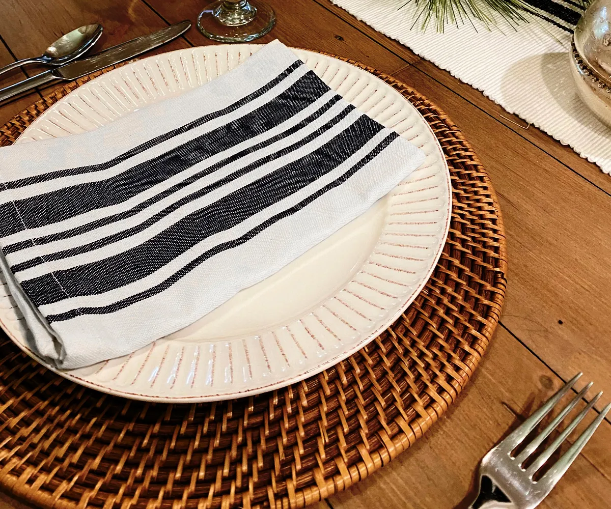 Black and White Napkins - Striped - Image 8