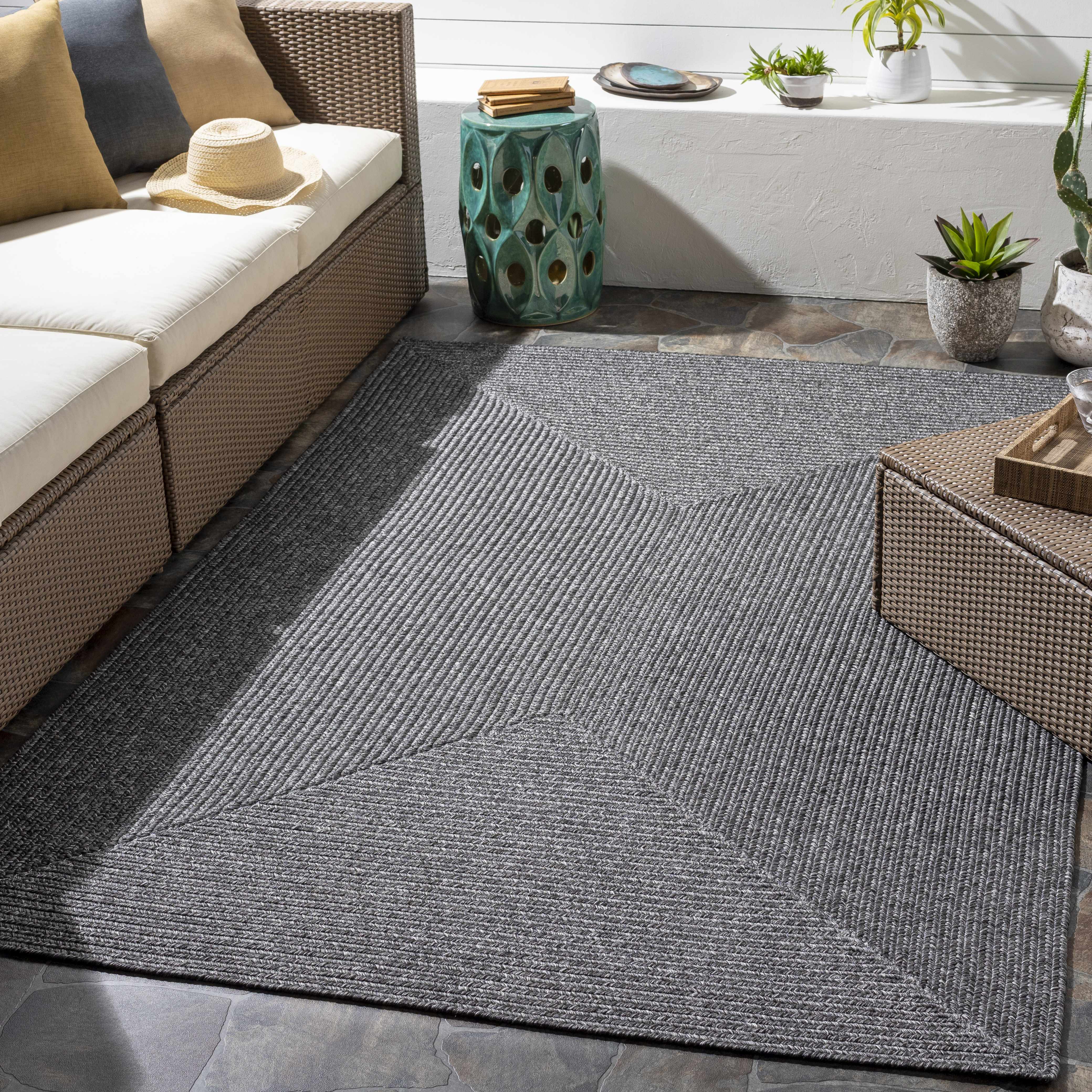 Black Braided Faux Jute Rug - Image 2