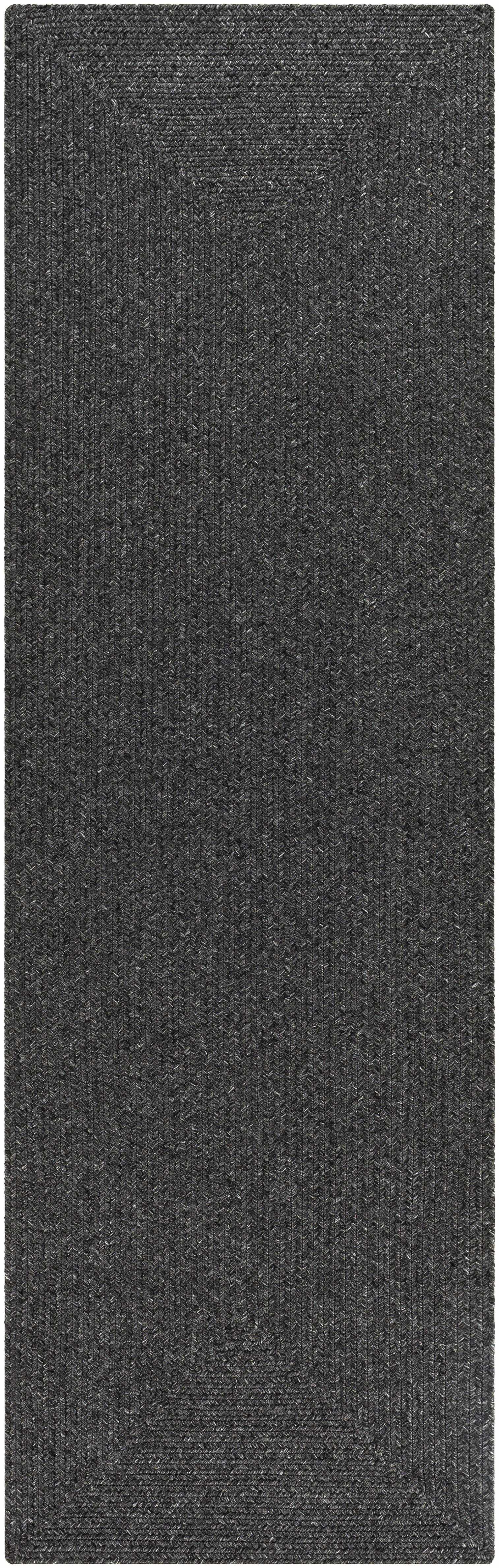 Black Braided Faux Jute Rug - Image 3