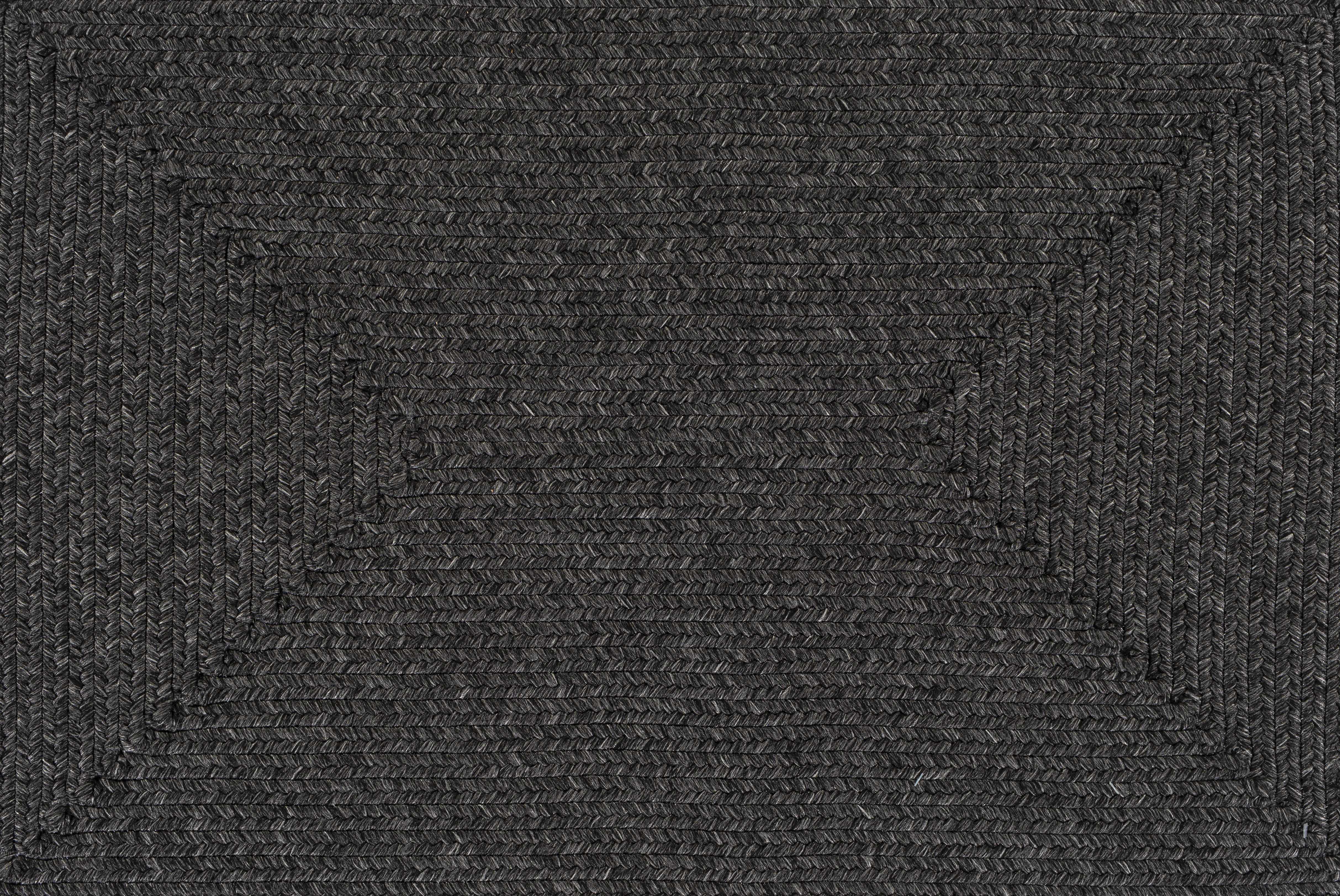 Black Braided Faux Jute Rug - Image 5
