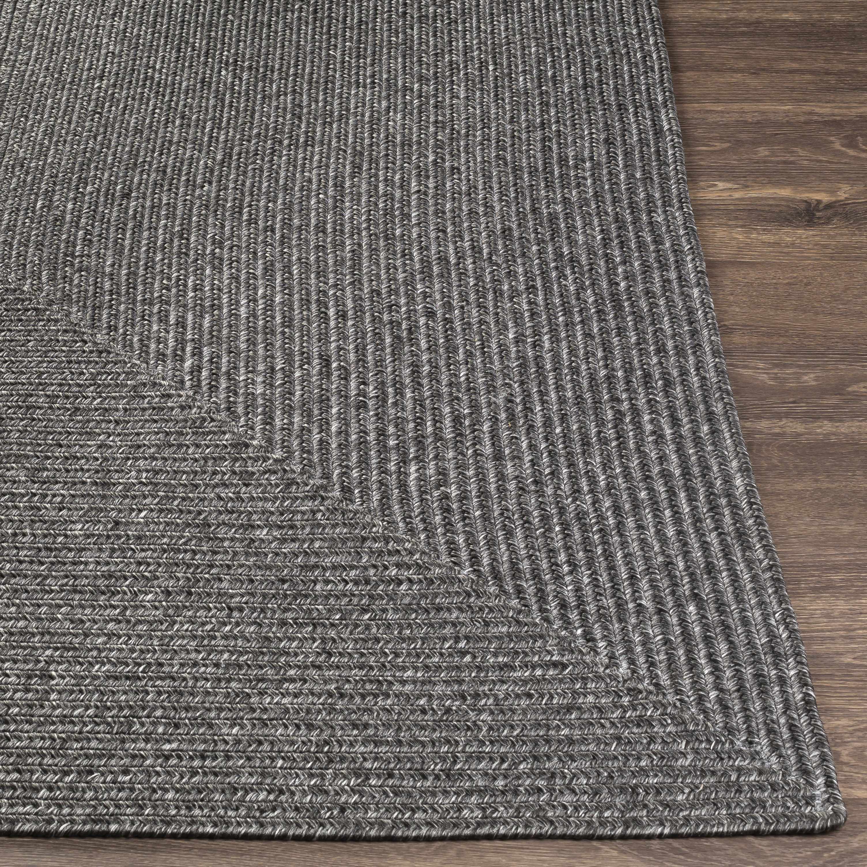 Black Braided Faux Jute Rug - Image 7