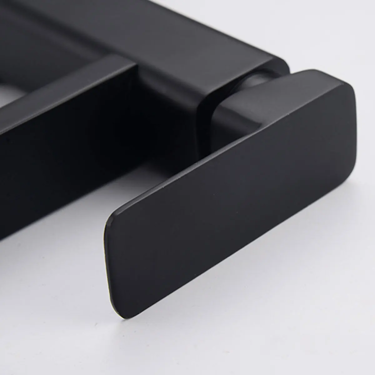 Black Chrome Bathroom Faucet Hot Cold Mixer Deck Mounted Vanity Sink Tap - Image 3