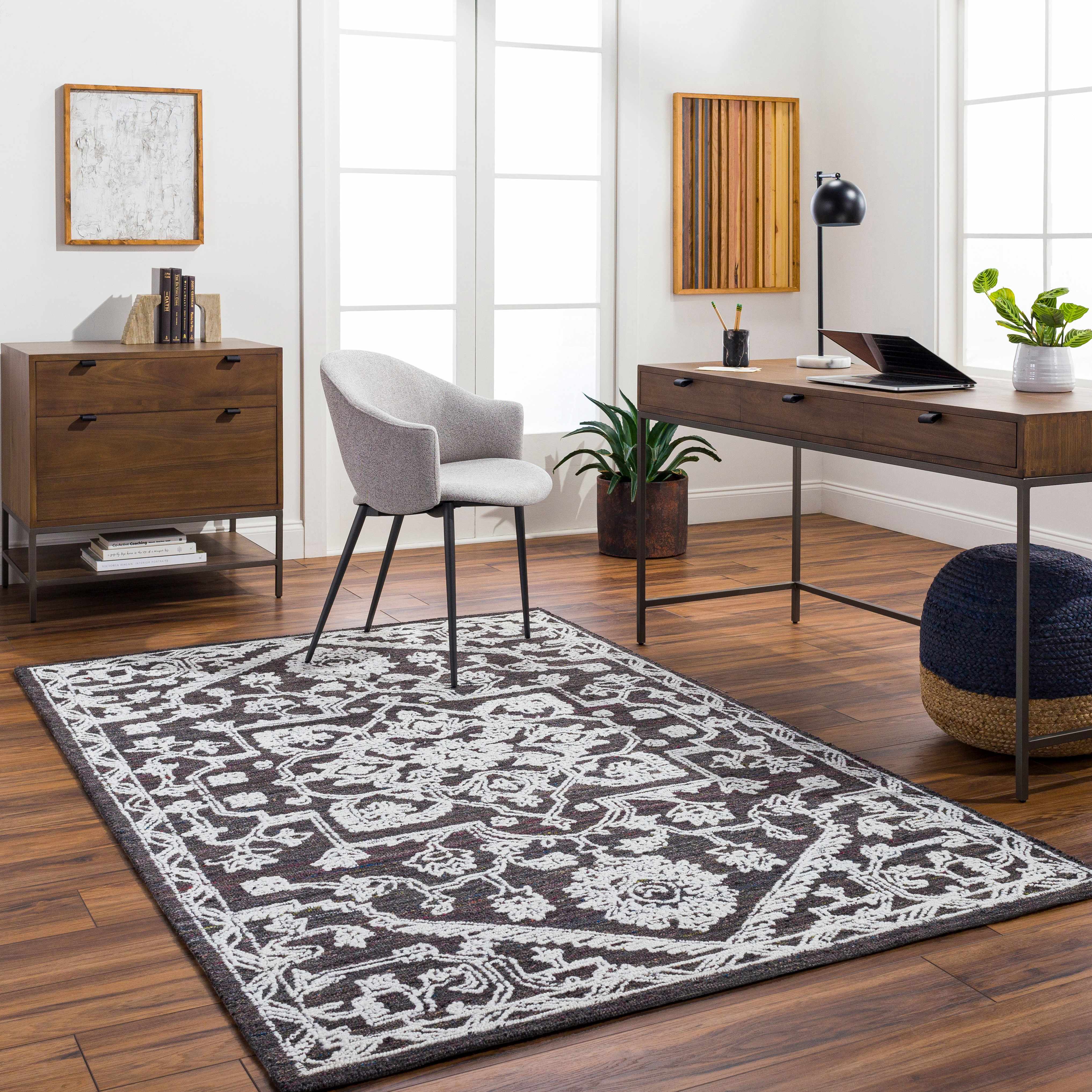Black Derya Area Rug - Clearance - Image 2