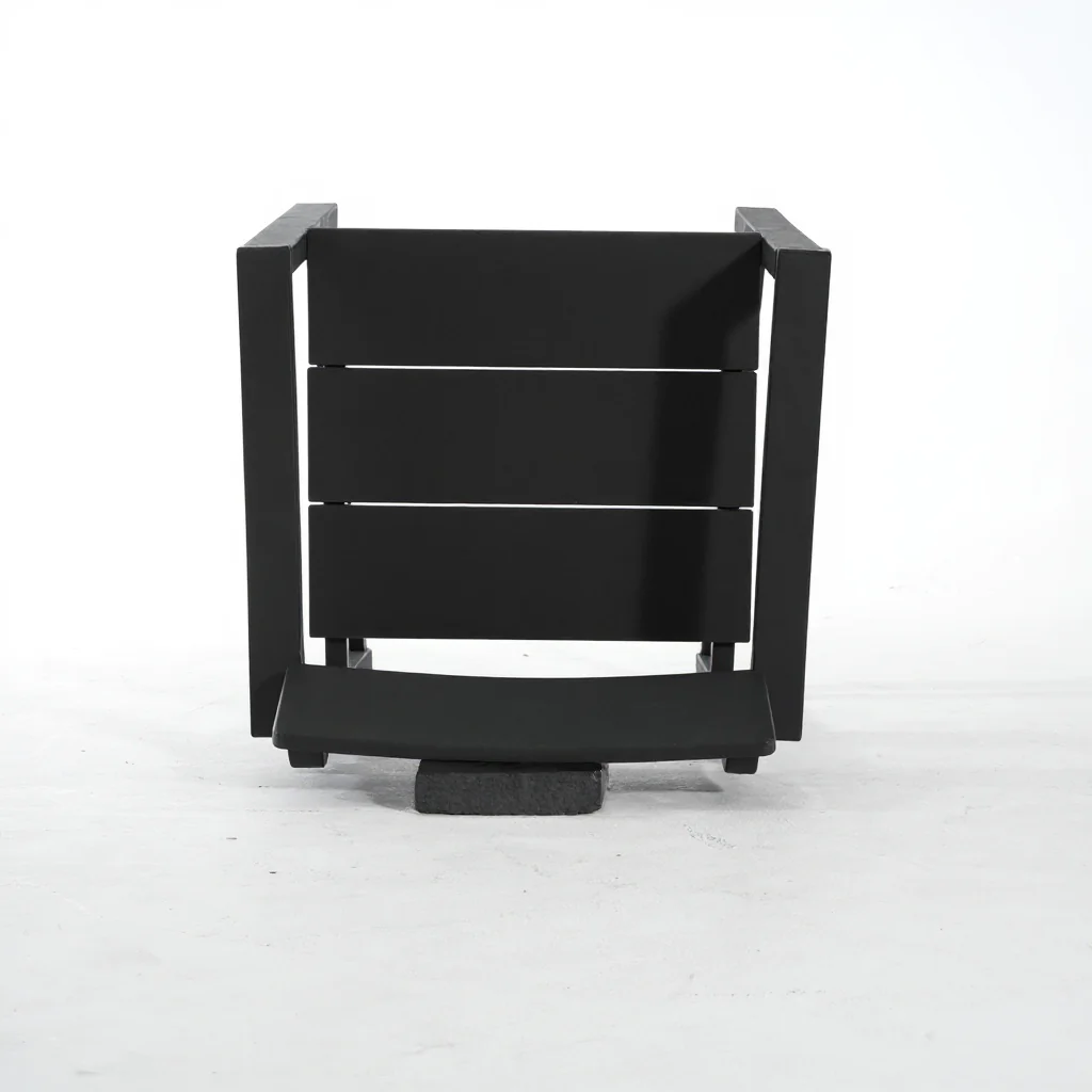 Black HDPE Outdoor & Garden Armchairs with Modernist Design - Image 11