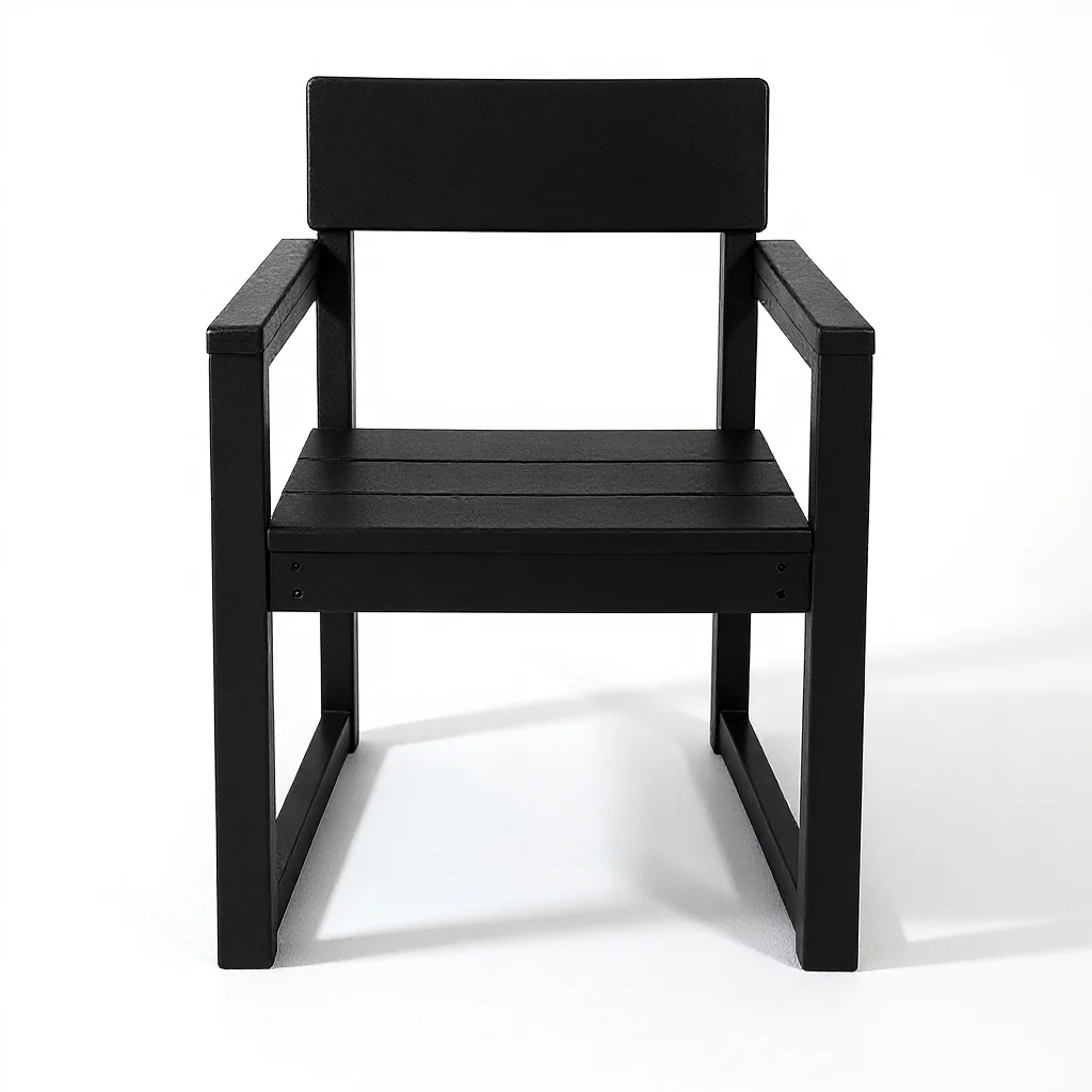 Black HDPE Outdoor & Garden Armchairs with Modernist Design - Image 9