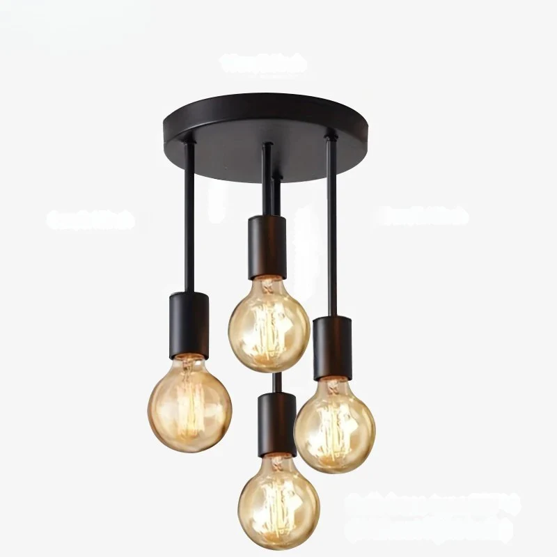 Black Modern 4 Light E27 Ceiling Fixture Bedroom Kitchen Hallway Chandelier - Image 7