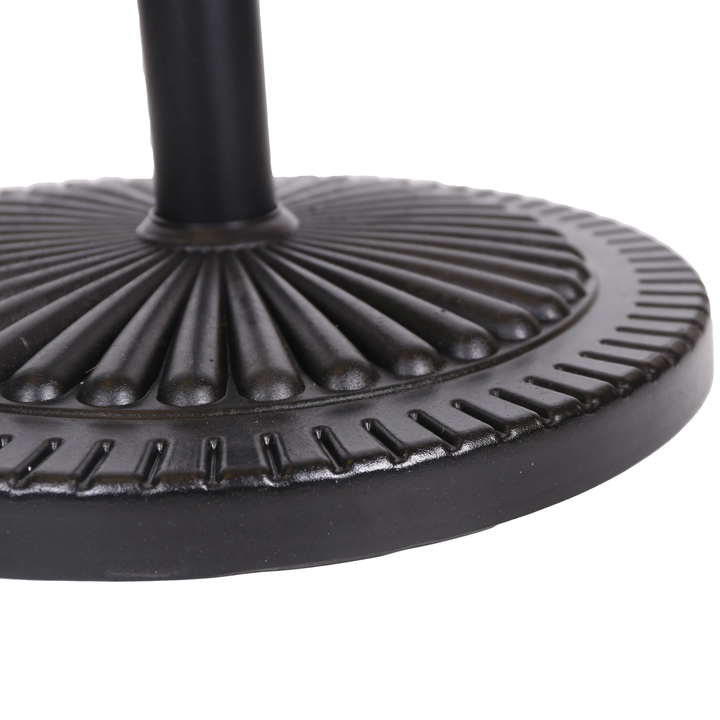 Black Rock Resin Outdoor Umbrella Base with Steel Support in Black Finish - Image 8