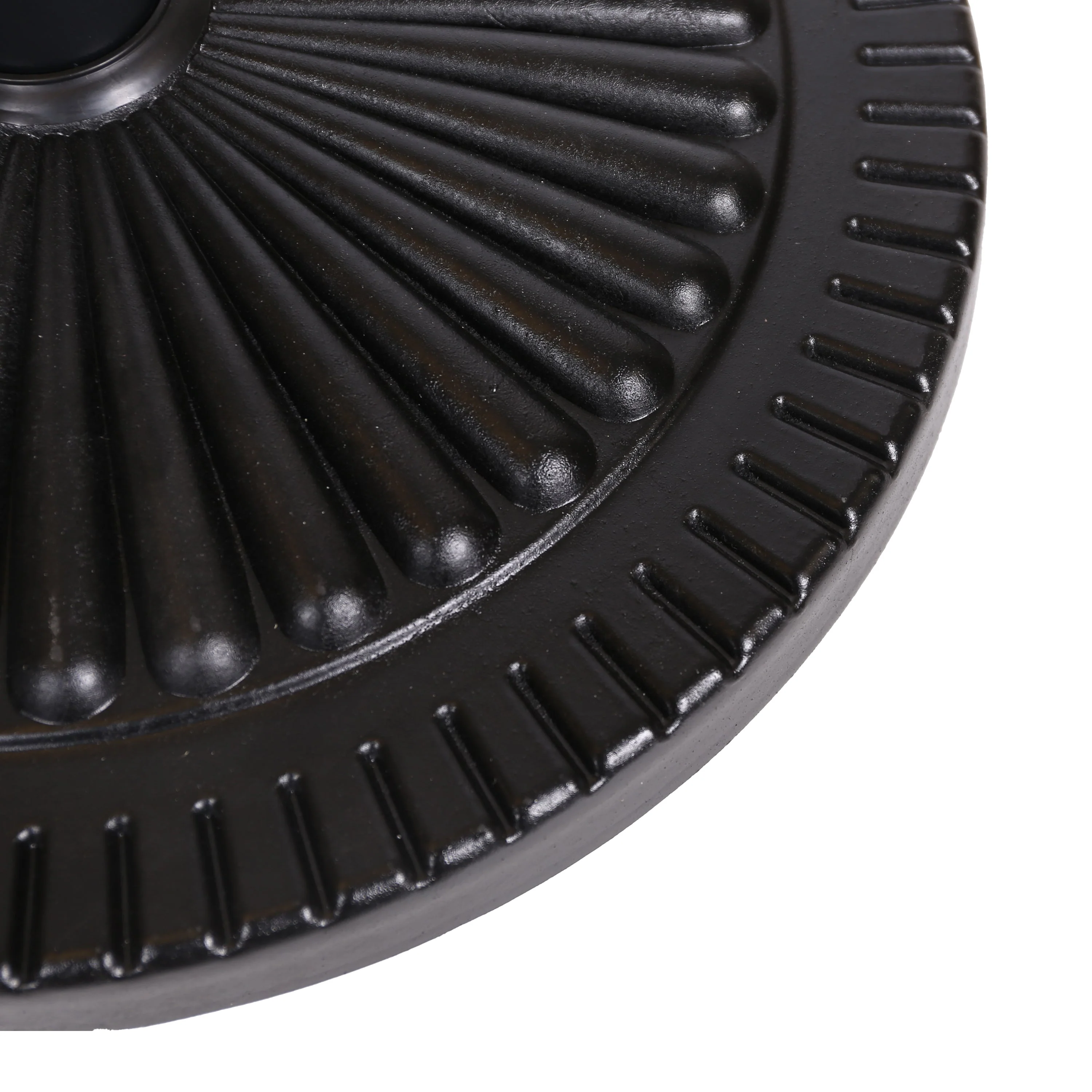 Black Rock Resin Outdoor Umbrella Base with Steel Support in Black Finish - Image 9