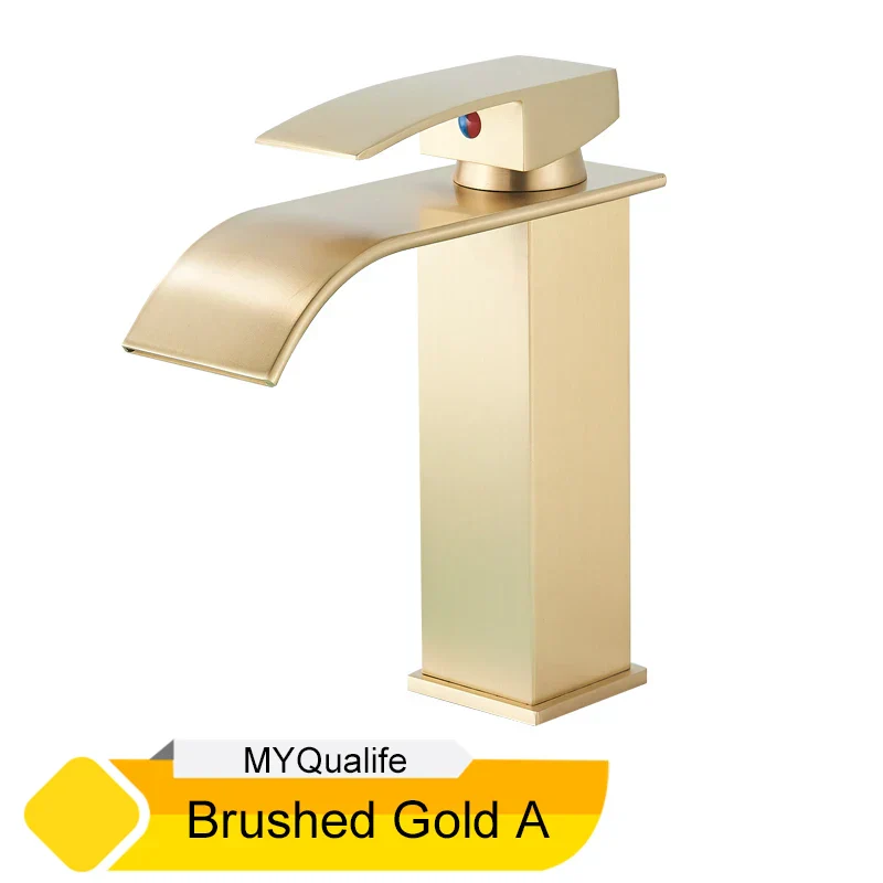 Black Waterfall Bathroom Faucet Basin Mixer Tap Single Hole Hot Cold Sink Tap - Image 14