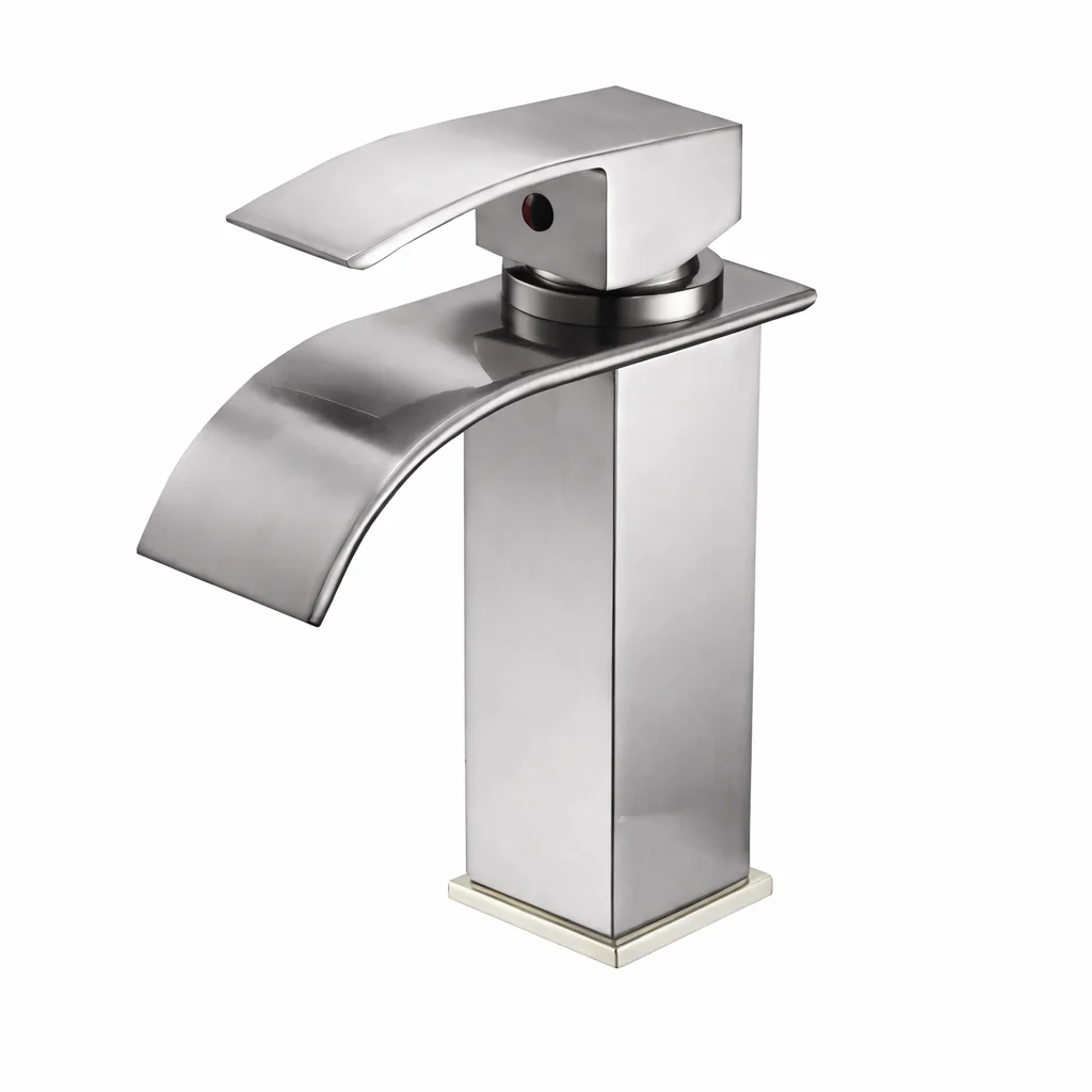 Black Waterfall Bathroom Faucet Basin Mixer Tap Single Hole Hot Cold Sink Tap - Image 15