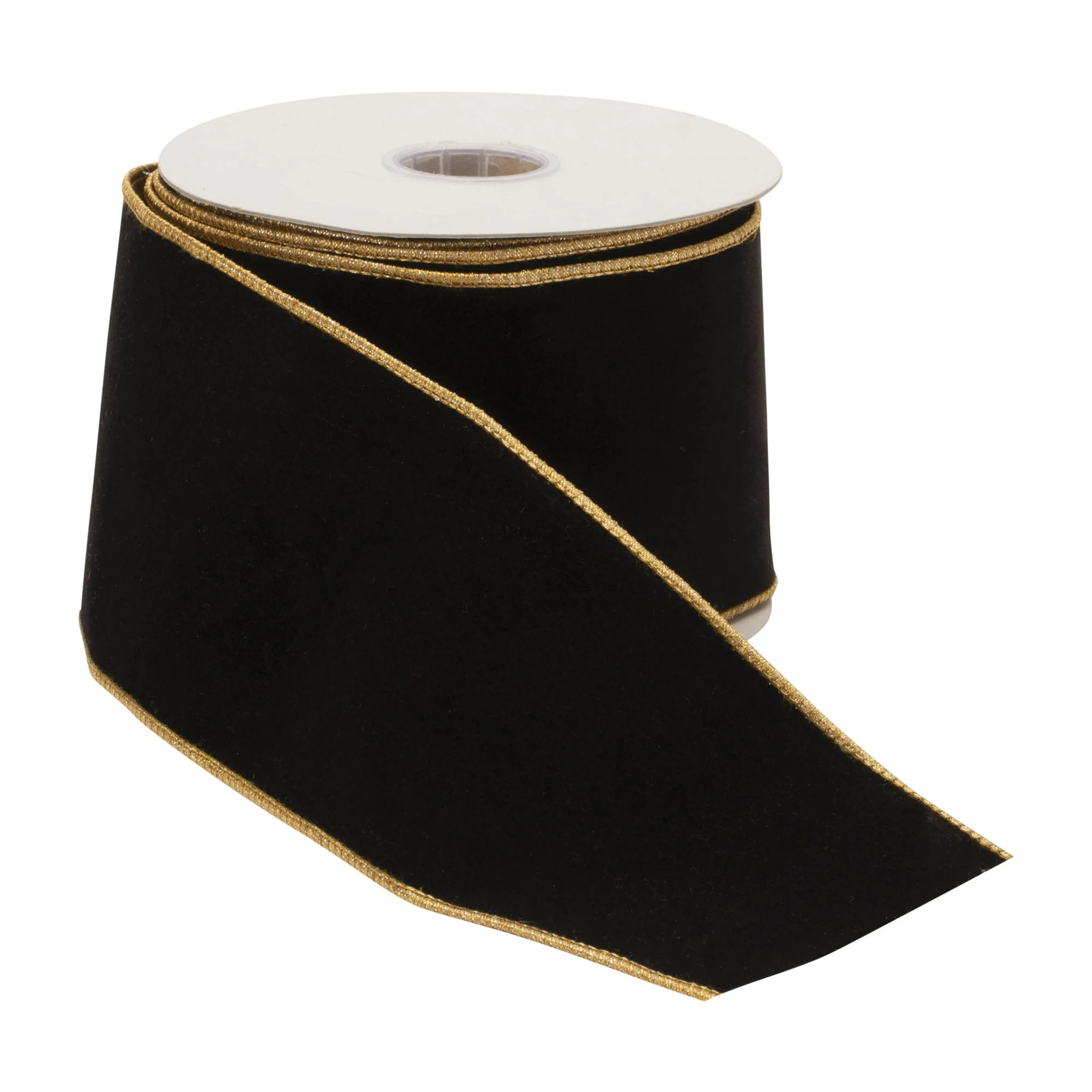 Black Wired Ribbon 4" x 10 Yds. - Image 2