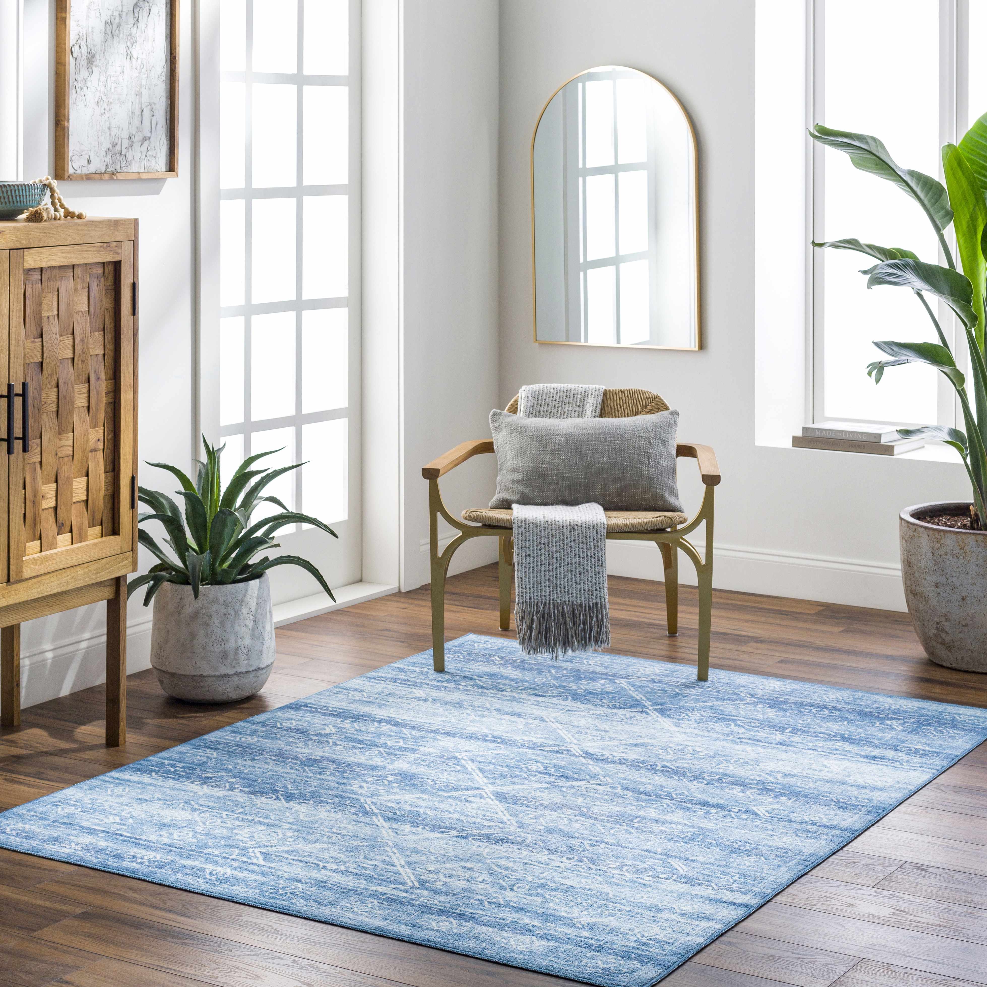Blake Arctic Sky Washable Area Rug - Clearance - Image 2