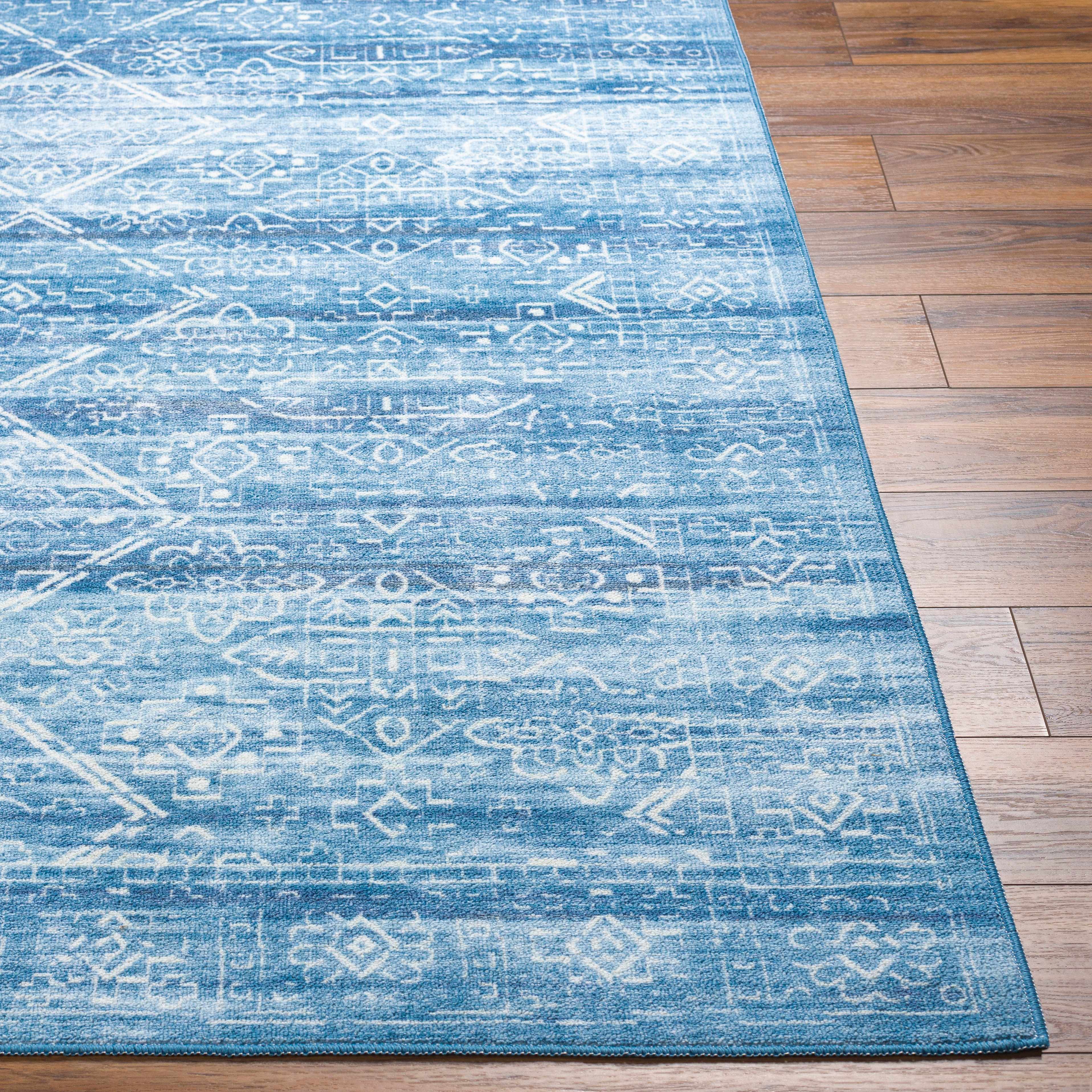 Blake Arctic Sky Washable Area Rug - Clearance - Image 4