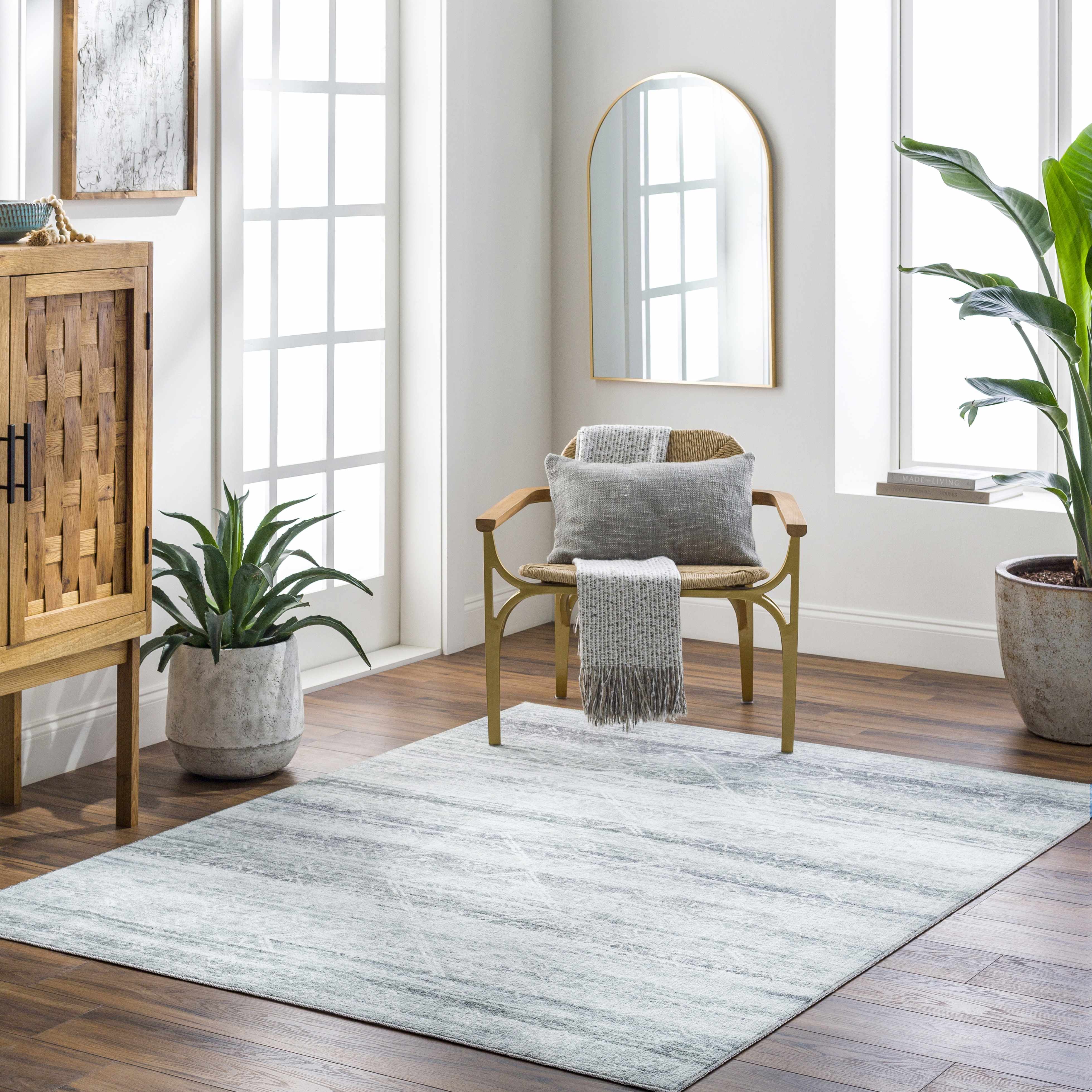 Blake Light Gray Washable Area Rug - Clearance - Image 2