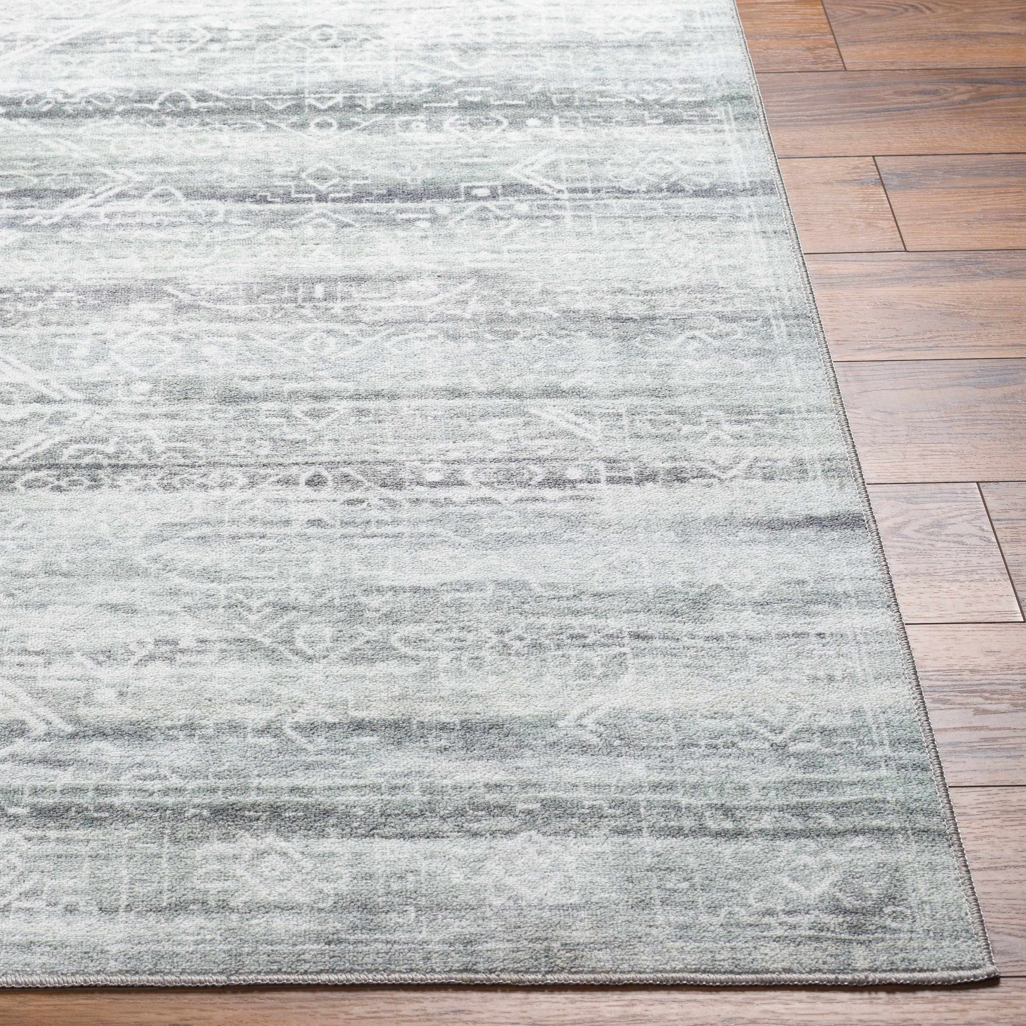 Blake Light Gray Washable Area Rug - Clearance - Image 4