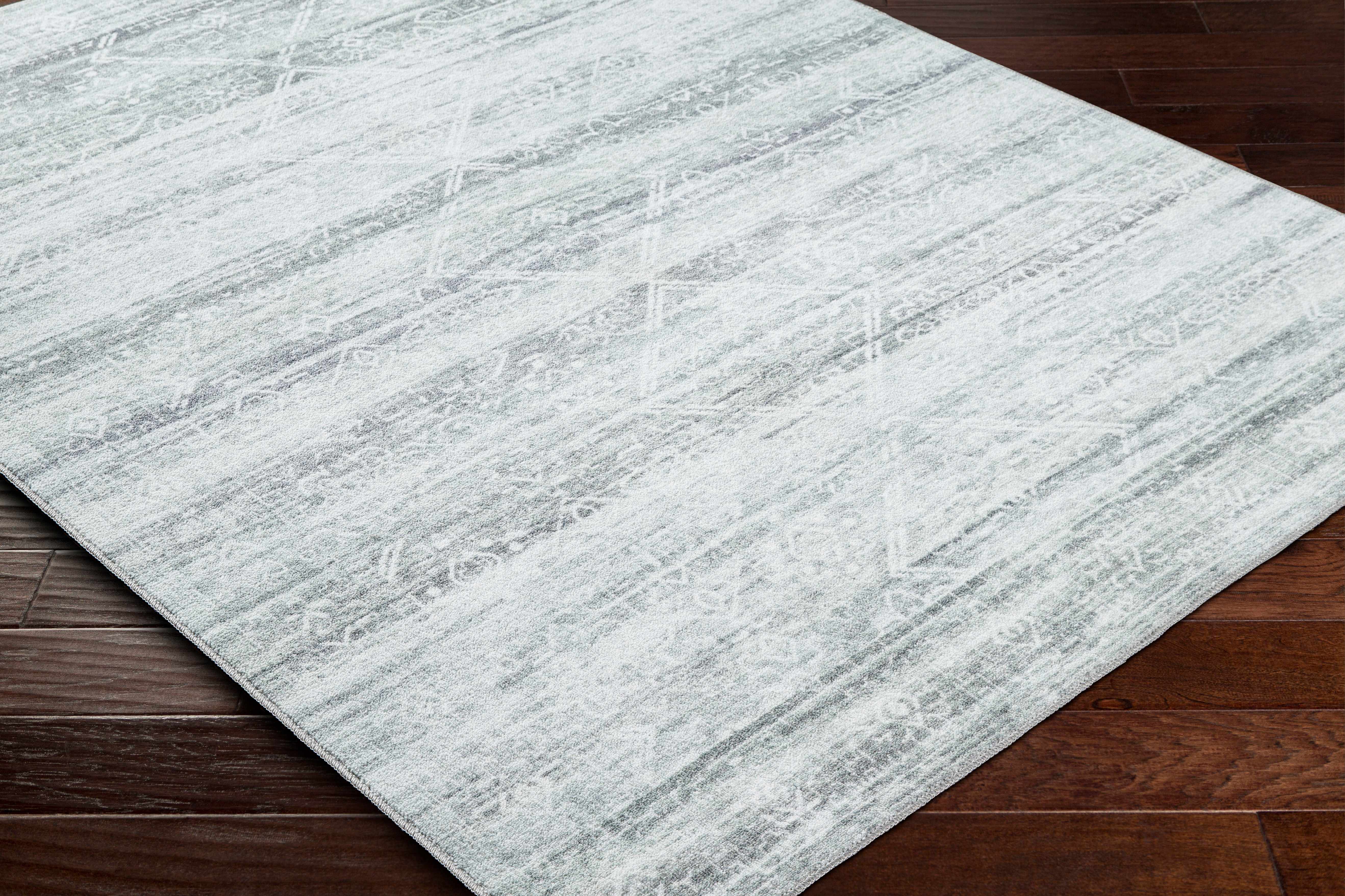Blake Light Gray Washable Area Rug - Clearance - Image 5