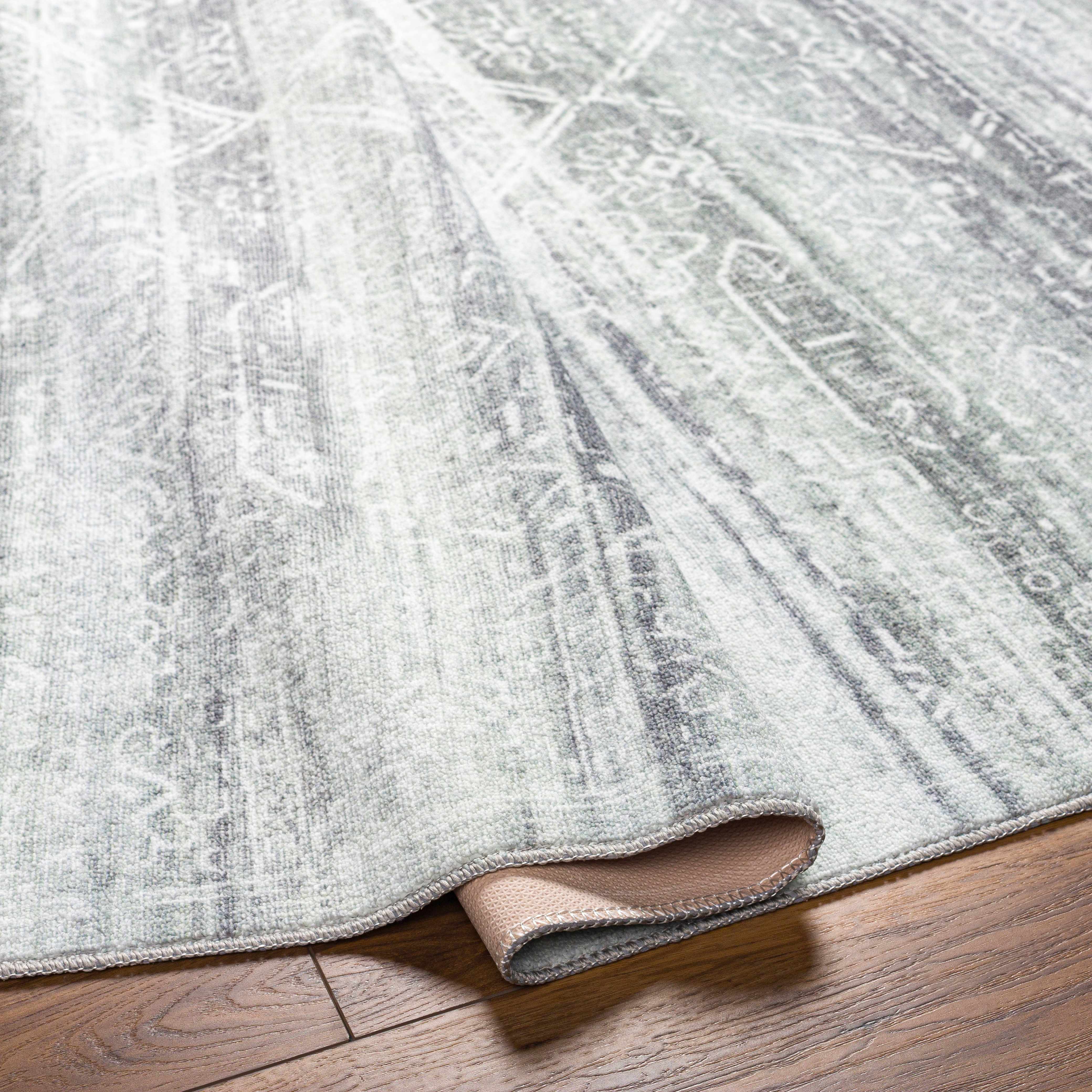 Blake Light Gray Washable Area Rug - Clearance - Image 6