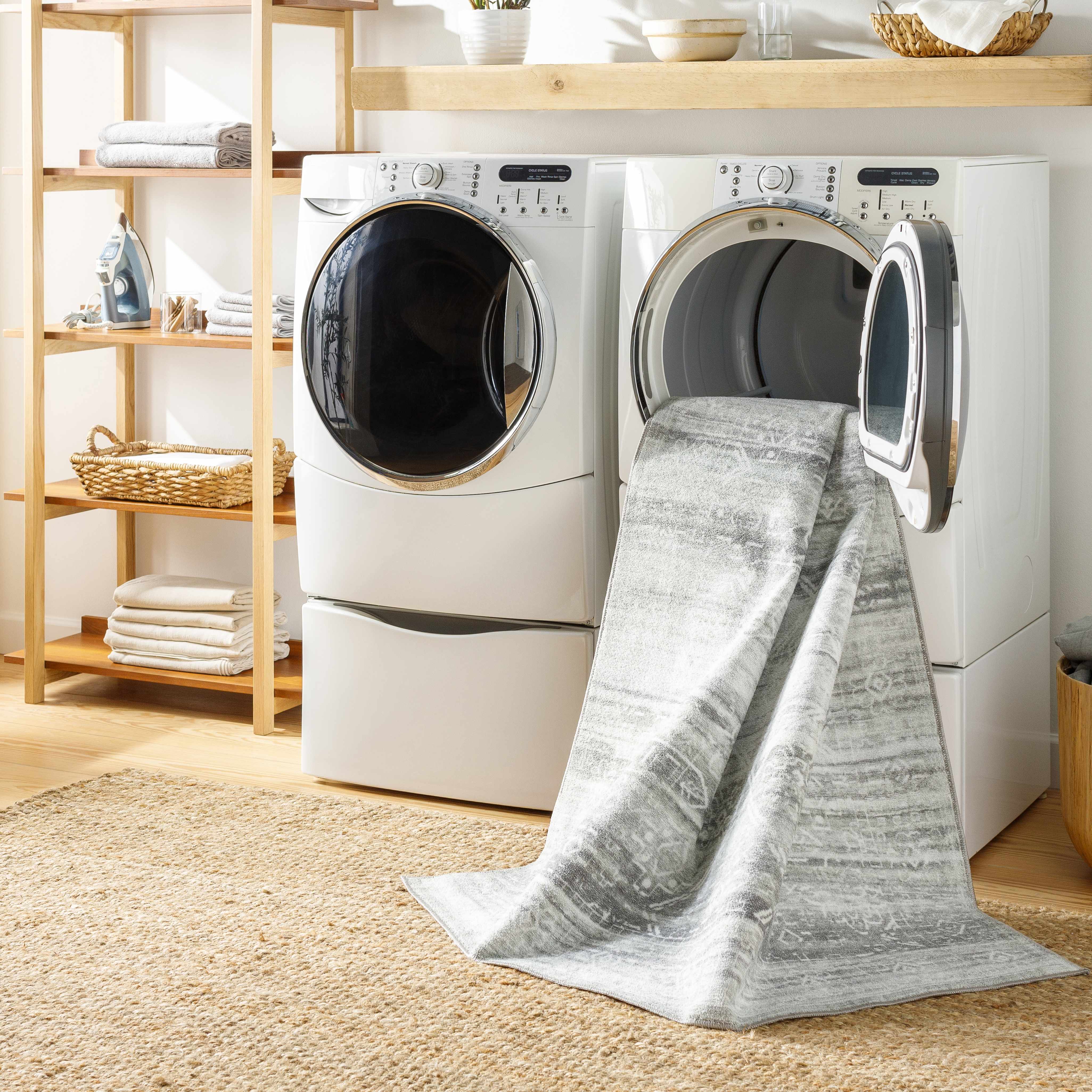Blake Light Gray Washable Area Rug - Clearance - Image 9