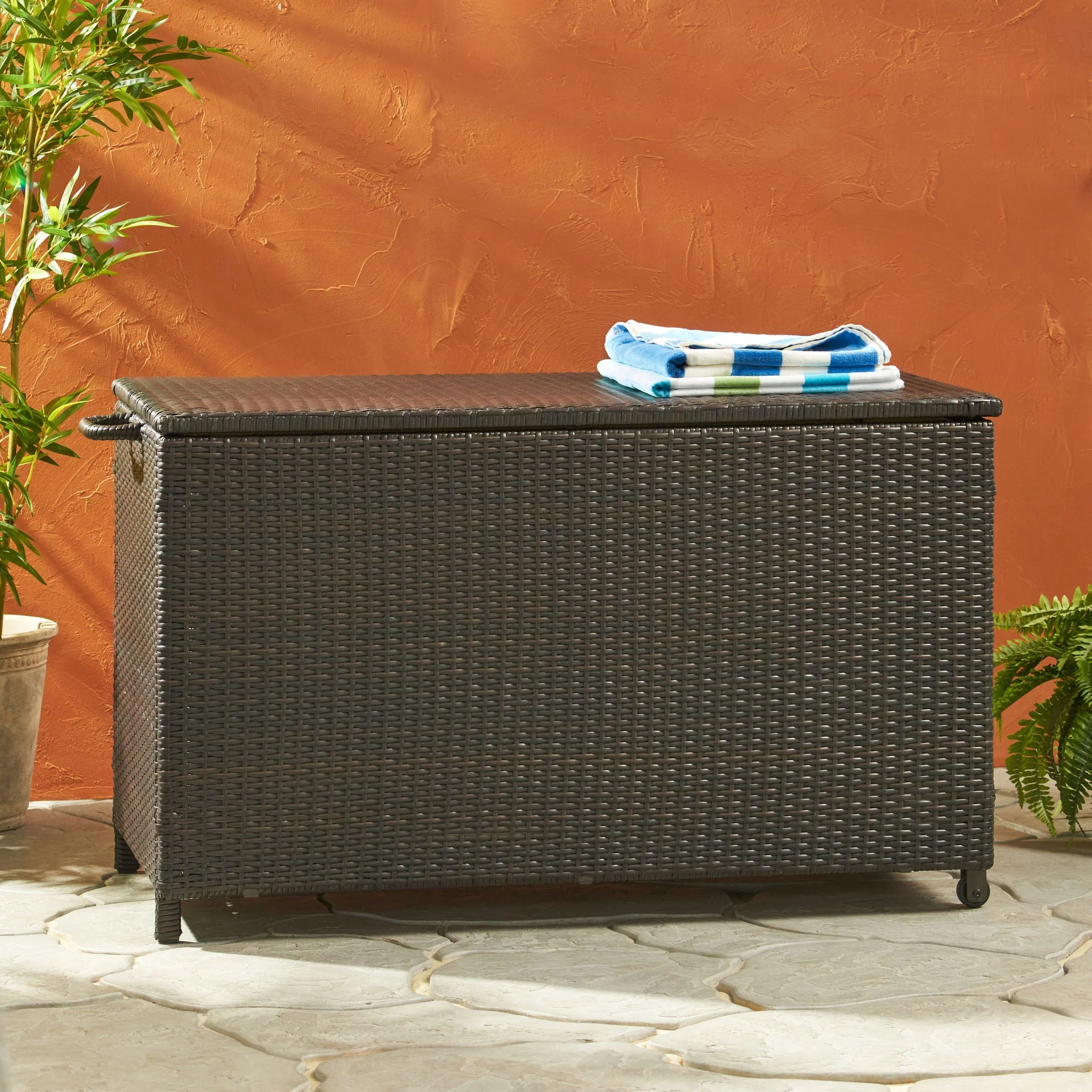Blake - Wicker Cushion Box - Brown Multi - Image 2