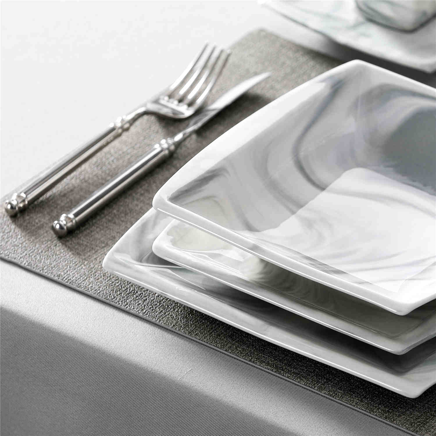 Blance Marble Grey 30 Piece Dinnerware Set - Image 4
