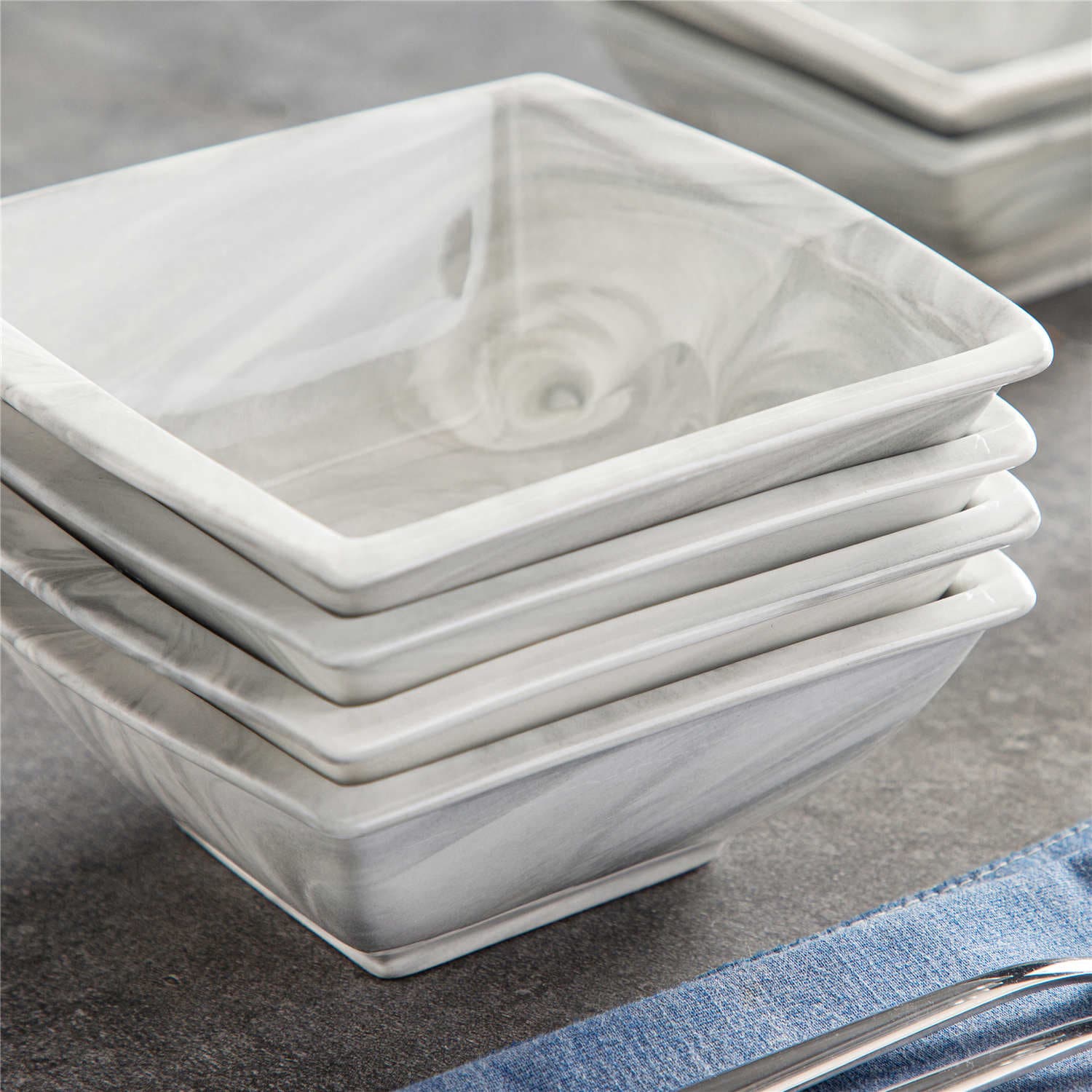 Blance Marble Grey Cereal Bowls Set of 6 - Image 3