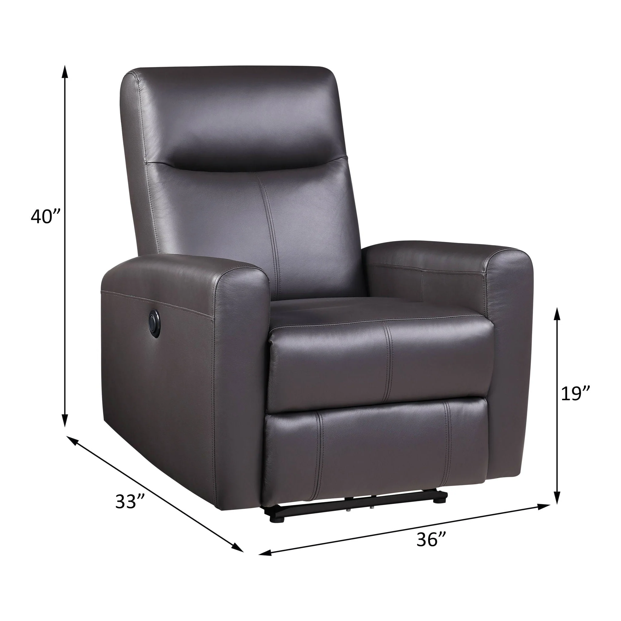 Blane - Top Grain Leather Match Power Motion Recliner - Brown - Image 2