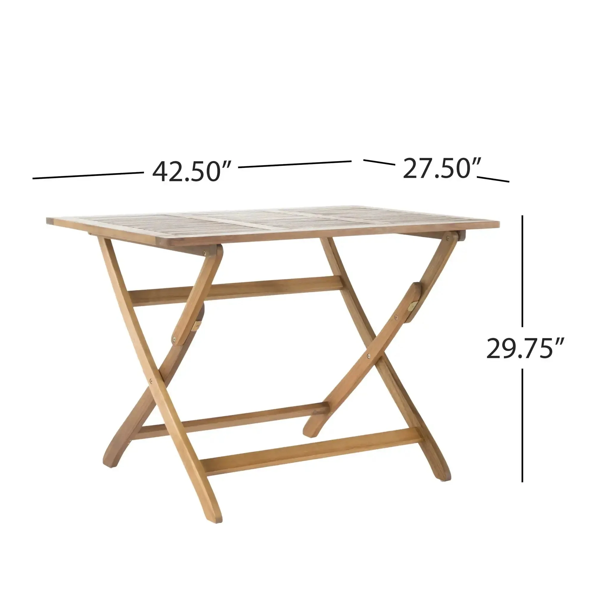 Blissique - Outdoor Foldable Wood Dining Table With Slat Design - Image 6