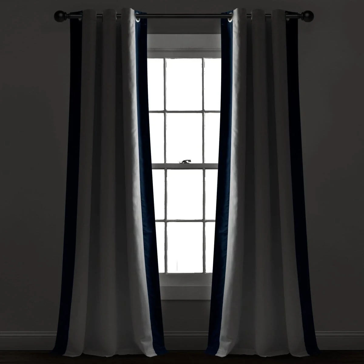 Block Border Blackout Window Curtain Panel - Image 18