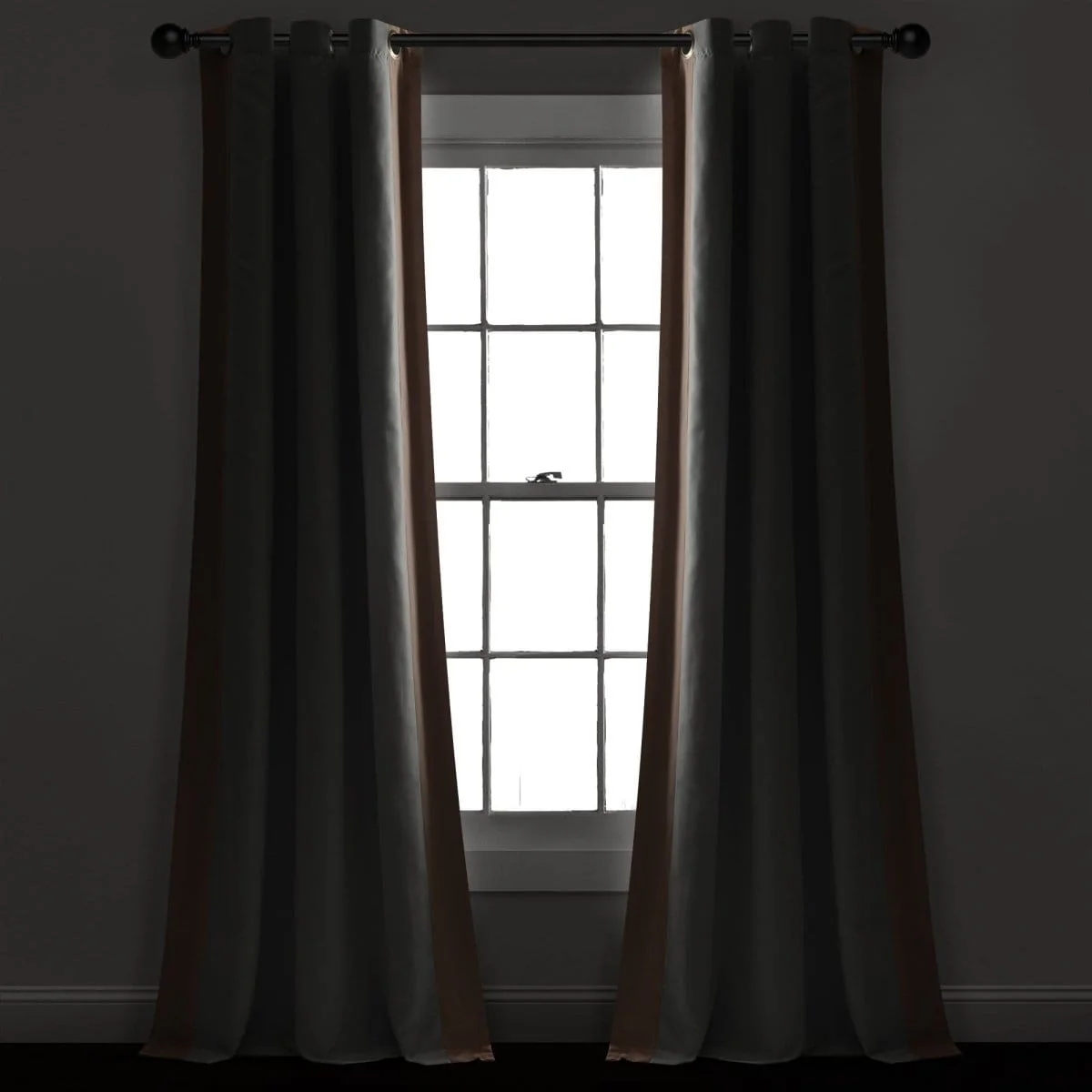 Block Border Blackout Window Curtain Panel - Image 4