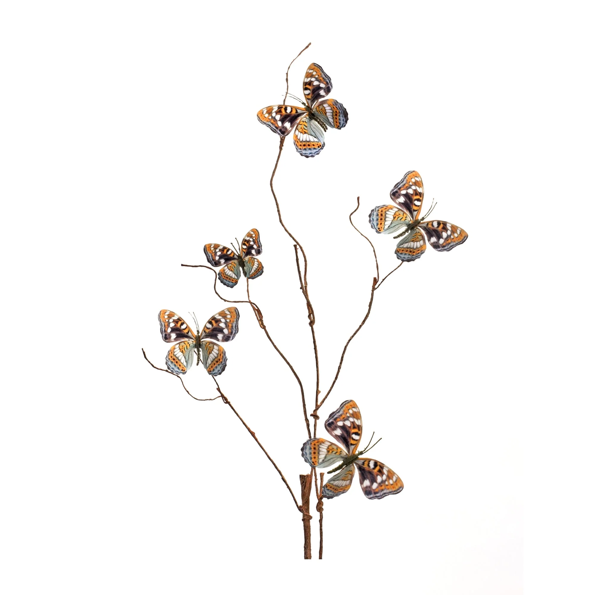 Blue and Orange Wire Butterfly Spray (Set of 6) - Image 2