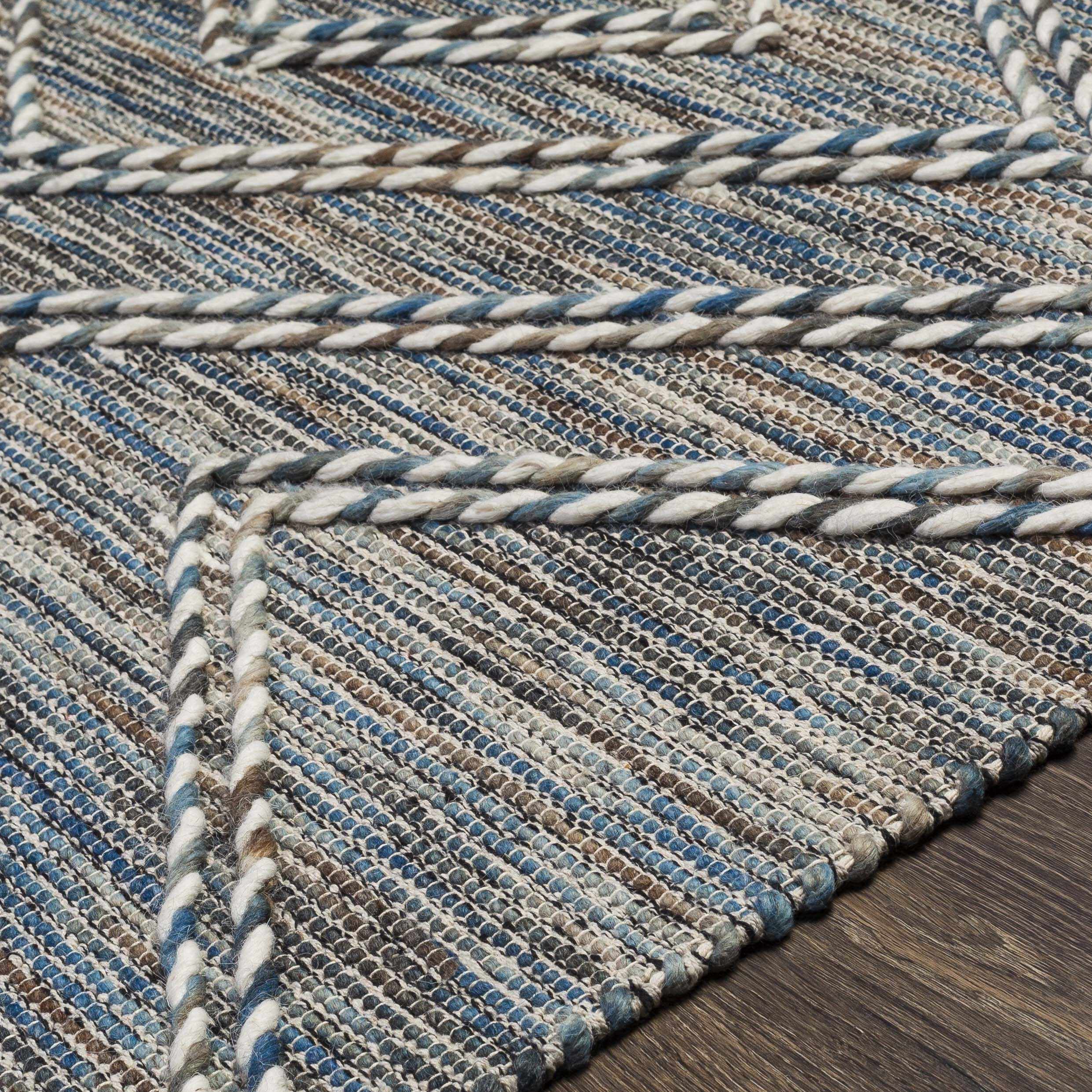 Blue Bogwalk Wool Blend Braided Tassel  Area Rug - Clearance - Image 5