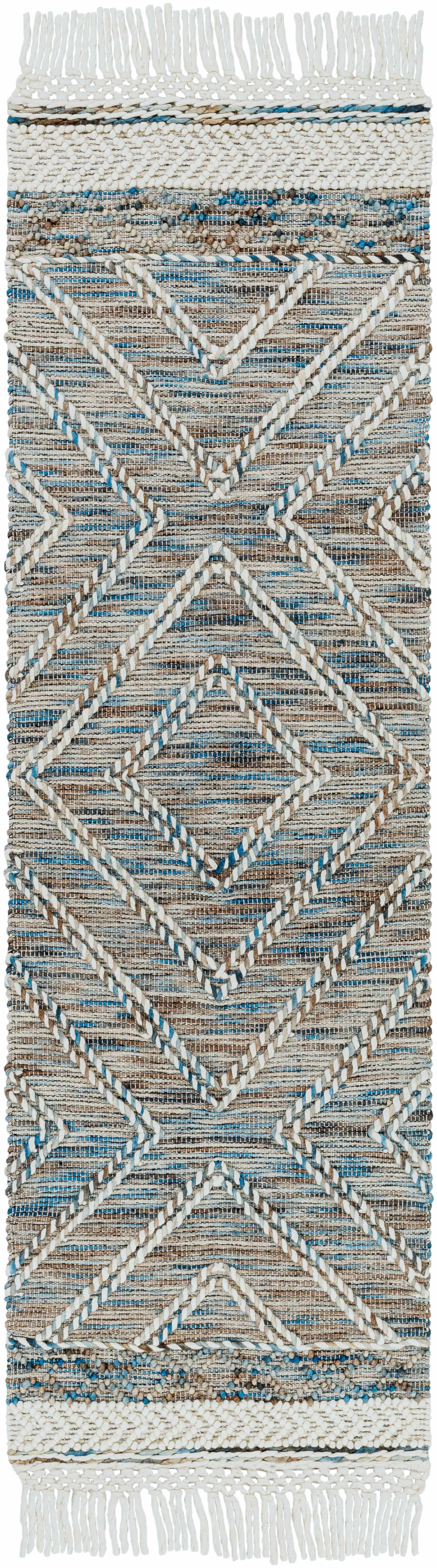 Blue Bogwalk Wool Blend Braided Tassel  Area Rug - Clearance - Image 9