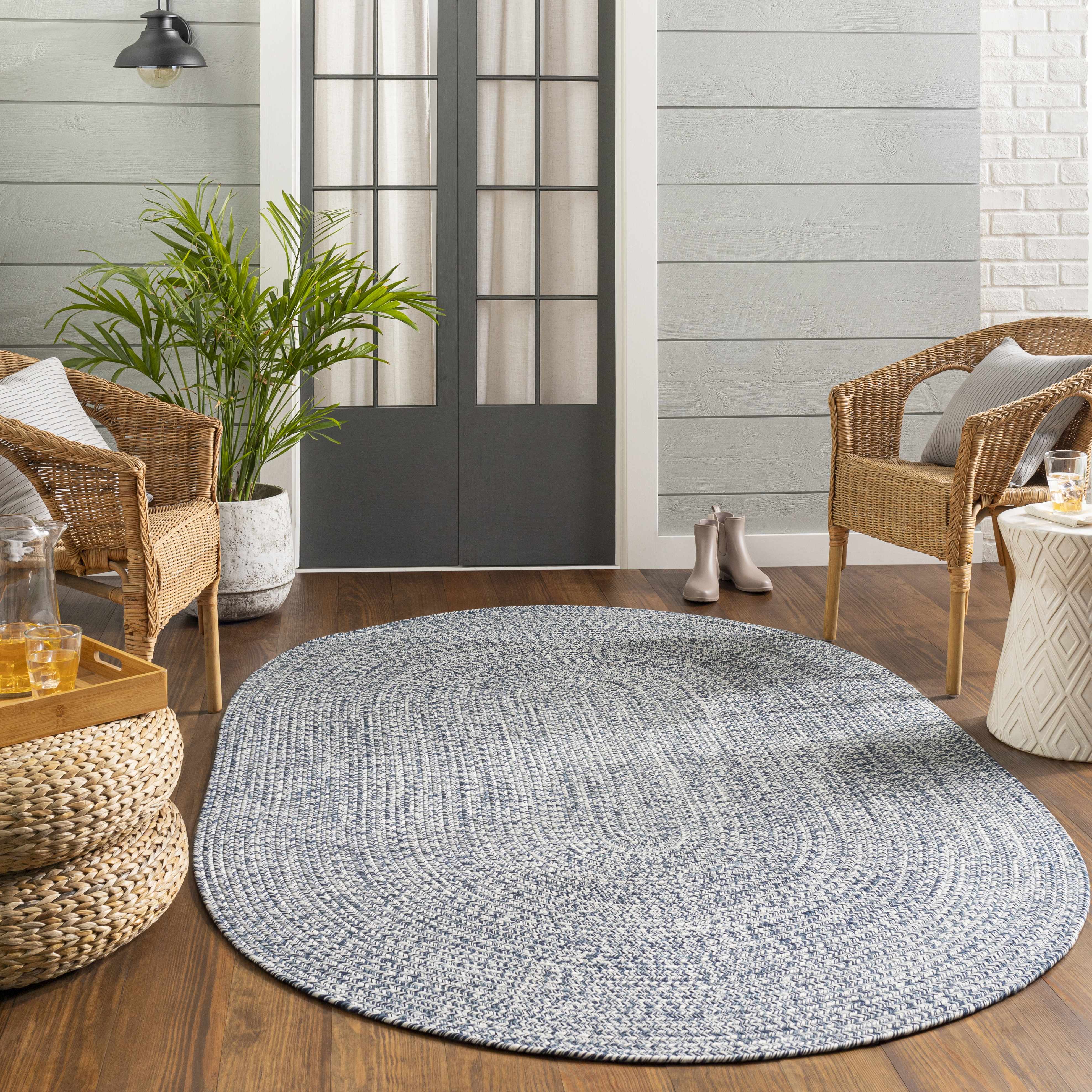 Blue Braided Faux Jute Rug - Image 15