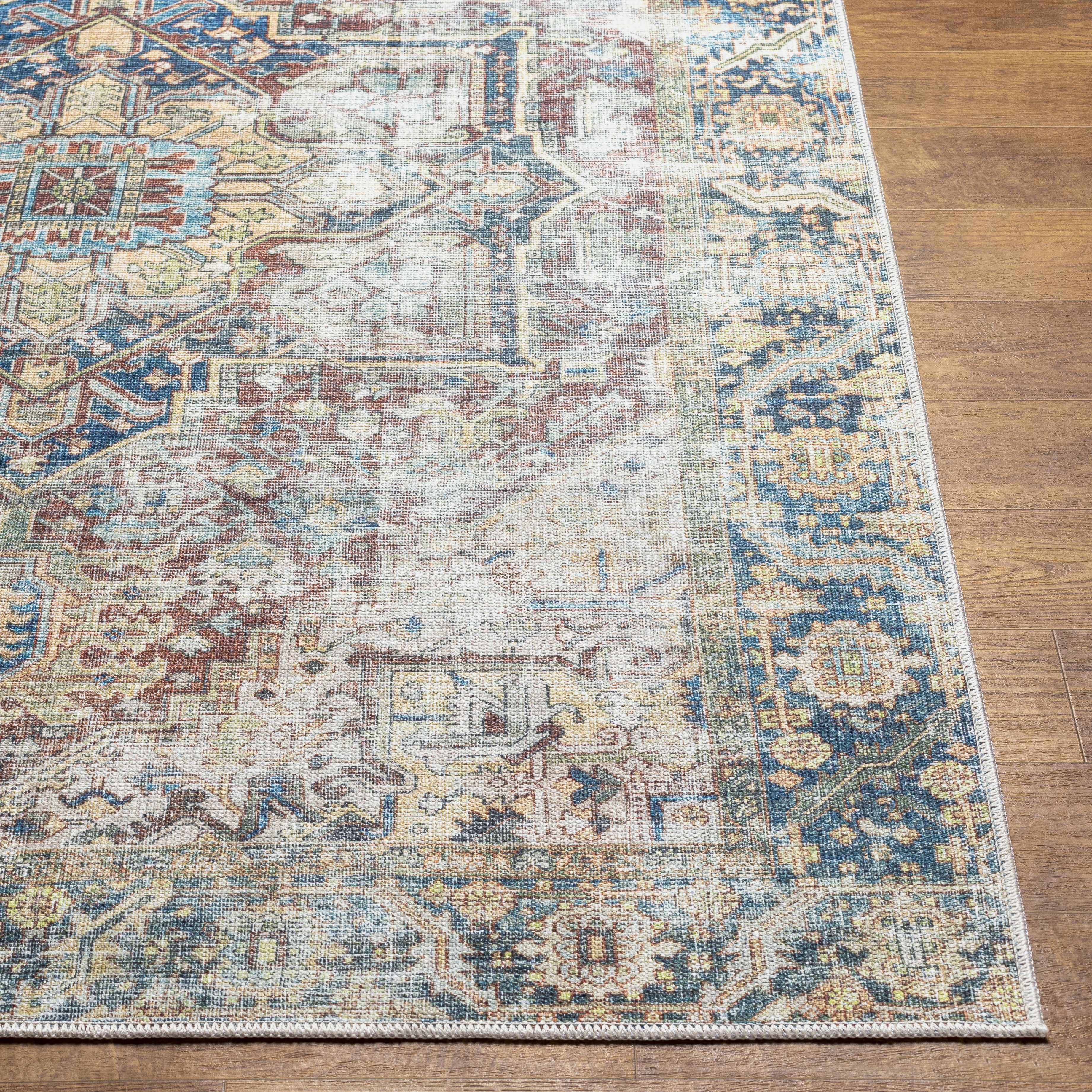 Blue Catigpian Distressed Washable Area Rug - Clearance - Image 5