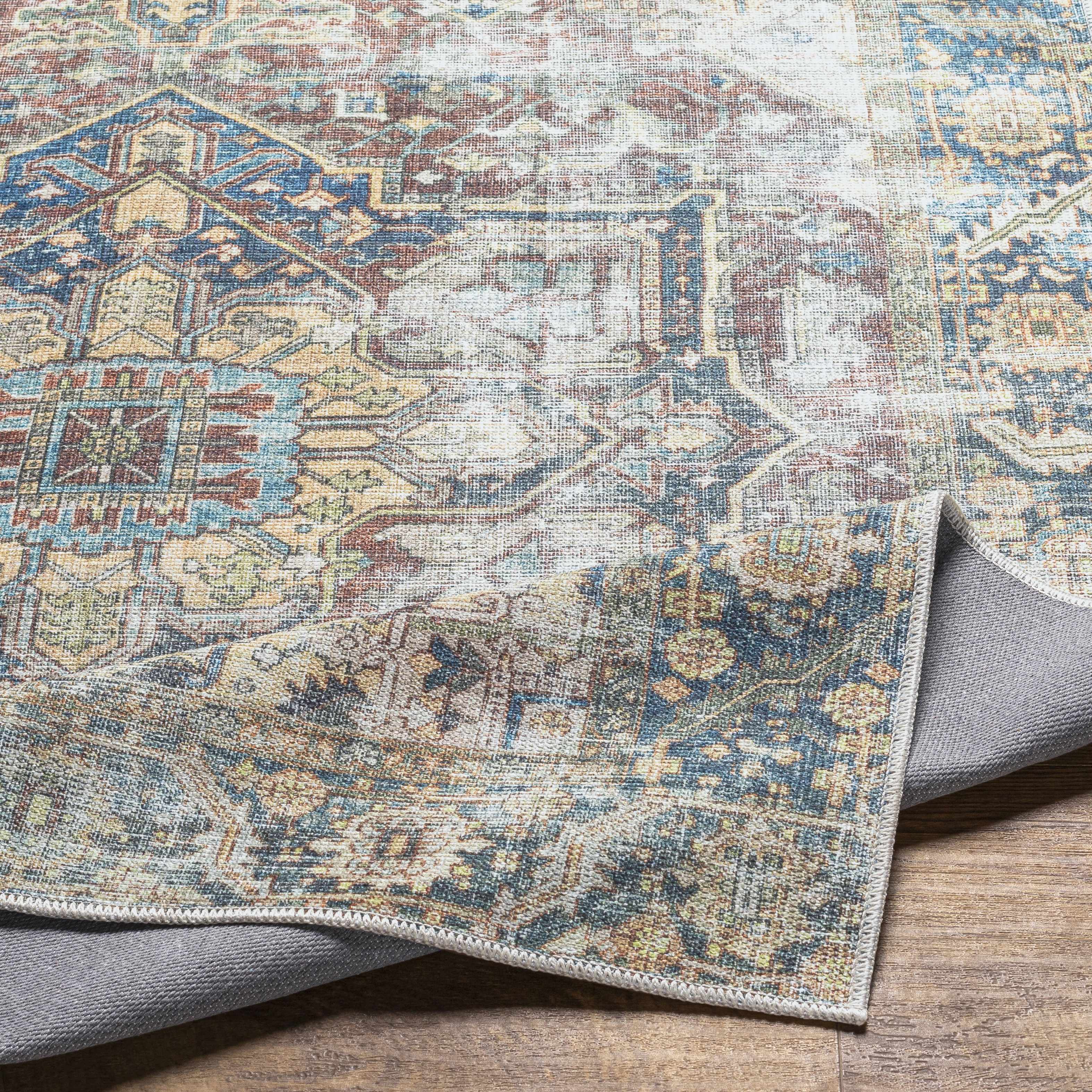 Blue Catigpian Distressed Washable Area Rug - Clearance - Image 6